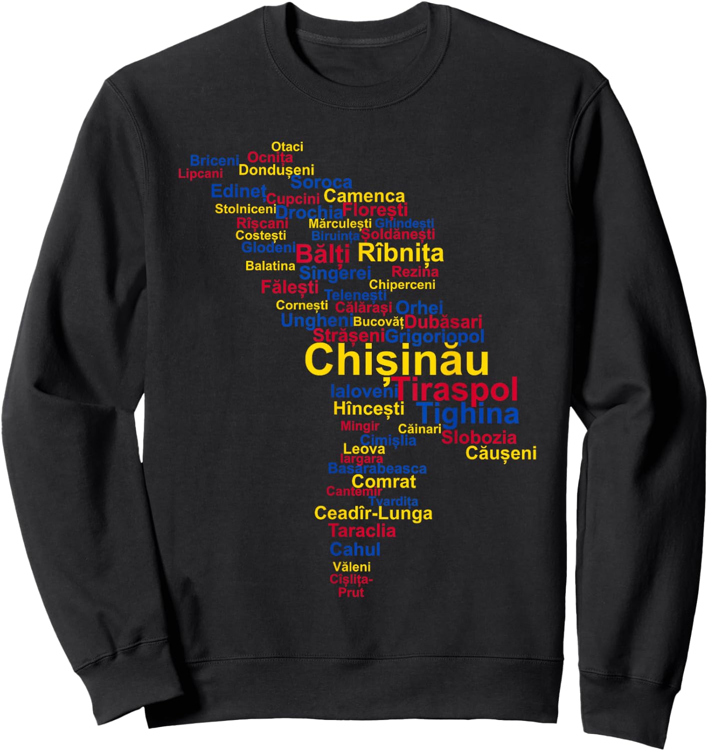 Moldova Outline, Moldova Travel, Moldova Flag, Moldova Sweatshirt - Sweatshirt | Black