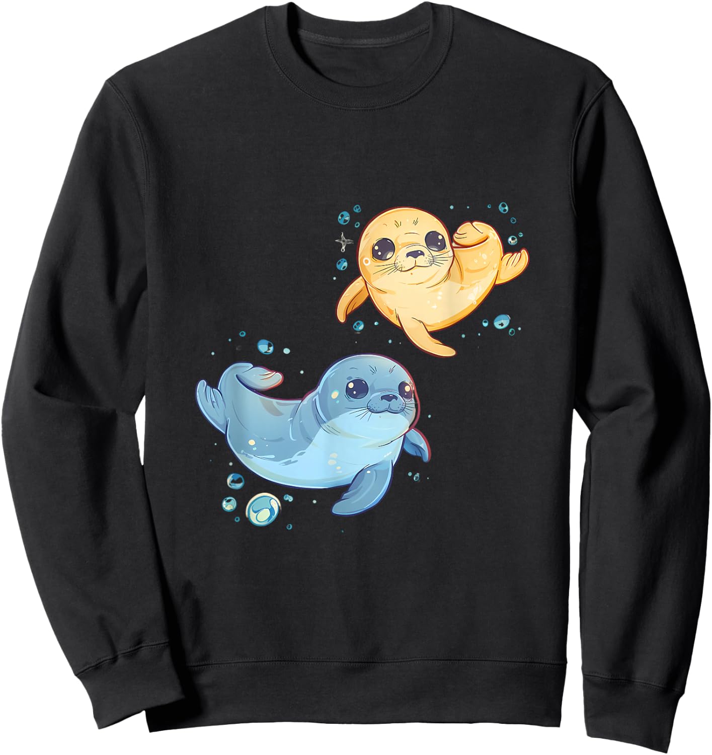 Seal Ocean Sea Animal Marine Mammal Motif Seal Lover Sweatshirt - Sweatshirt | Black