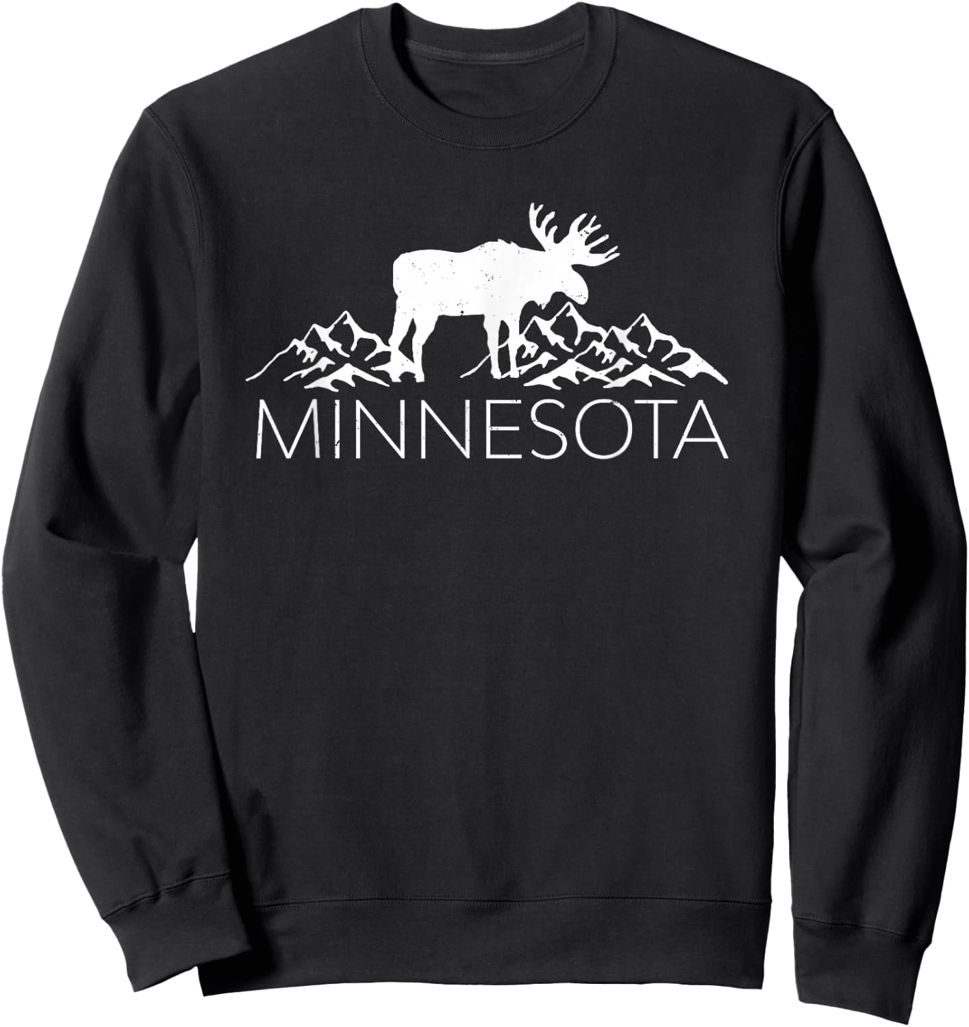 Minnesota Moose and Mountains - Souvenir Nature Sweatshirt - Sweatshirt | Black
