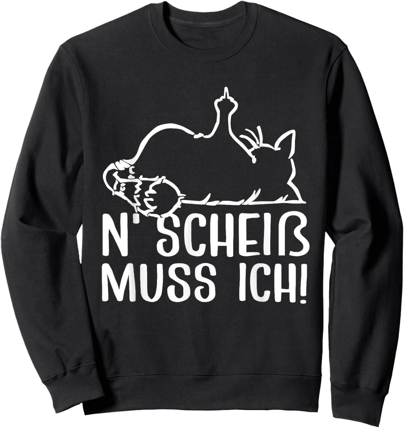 Katze Spruch Lustig Geschenk I N Scheiß muss ich Sweatshirt - Sweatshirt | Black