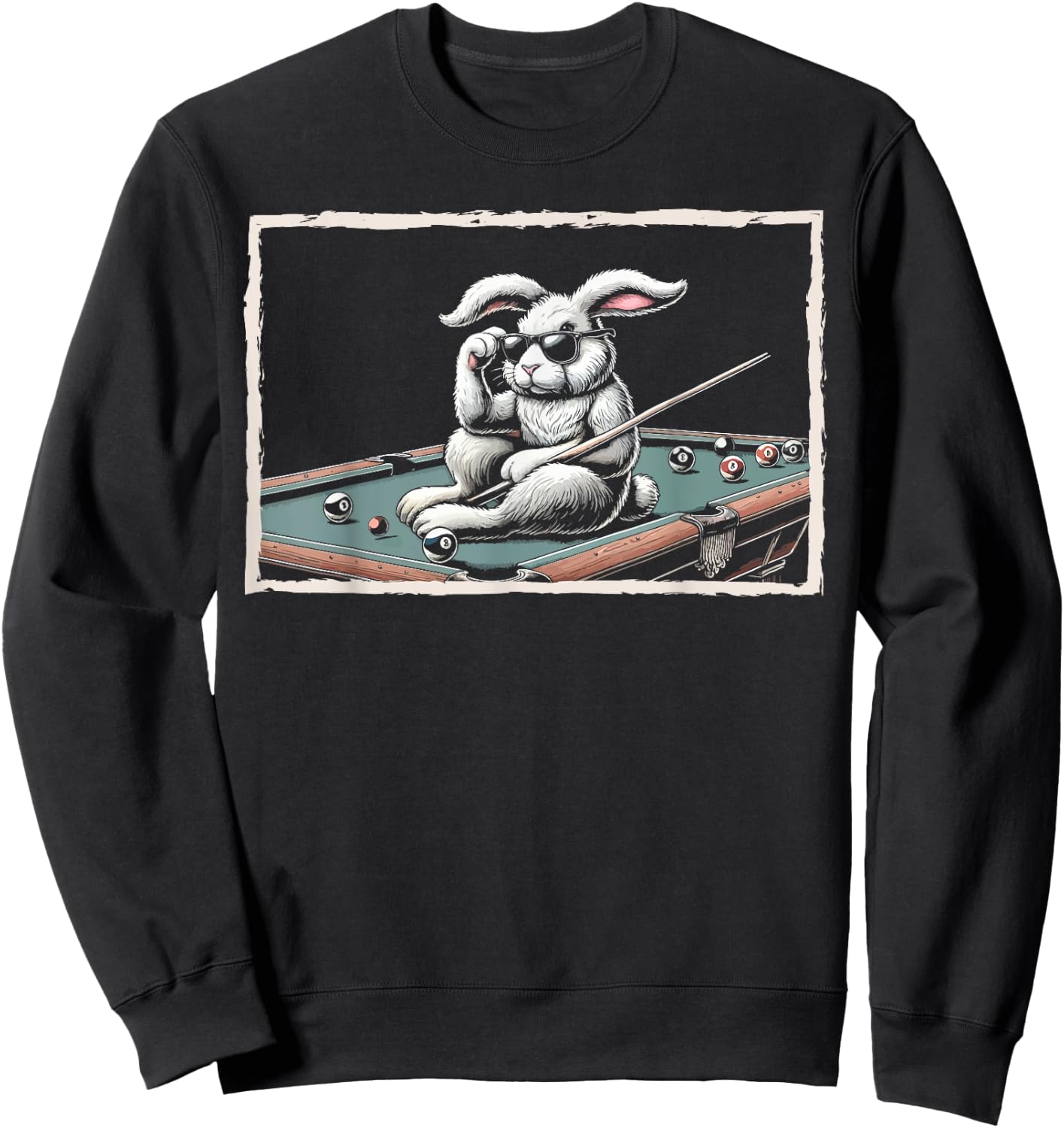 Bunny Billiard Cue Pool Snooker Sweatshirt - Sweatshirt | Black