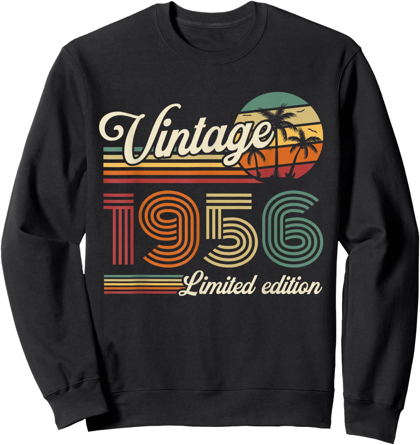 Vintage 1956 Birthday Gift 70 Years Men and Women Sweatshirt - Sweatshirt | Black