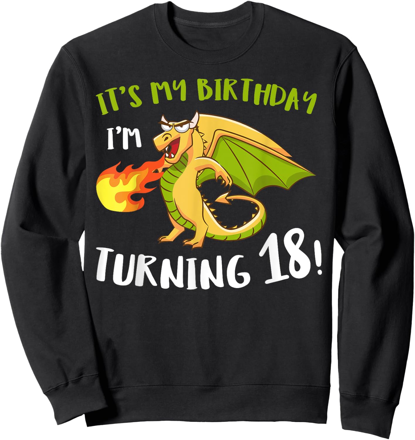 Dragon 18th Birthday Party Mythical Creature Fantasy Legend Sweatshirt - Sweatshirt | Black