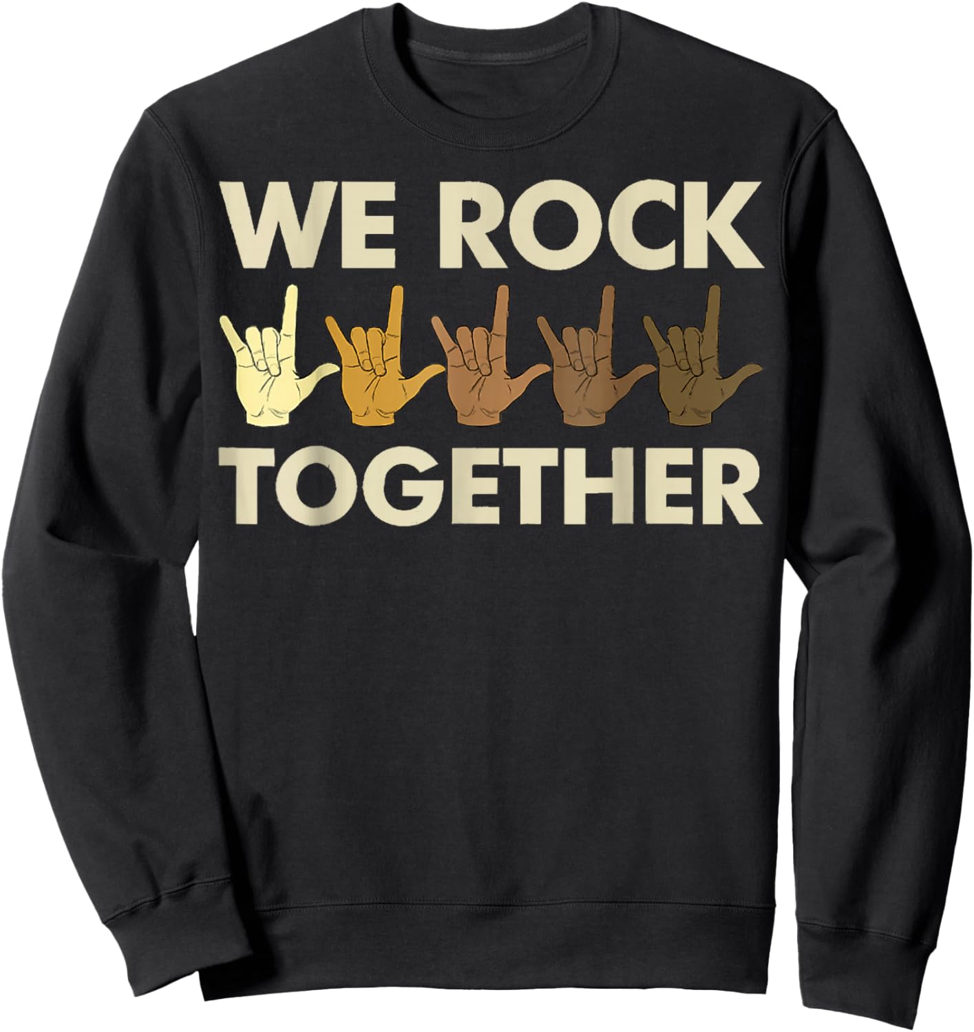 Nosotras Rockeamos Juntas We Rock Together , black Sweatshirt - Sweatshirt | Black