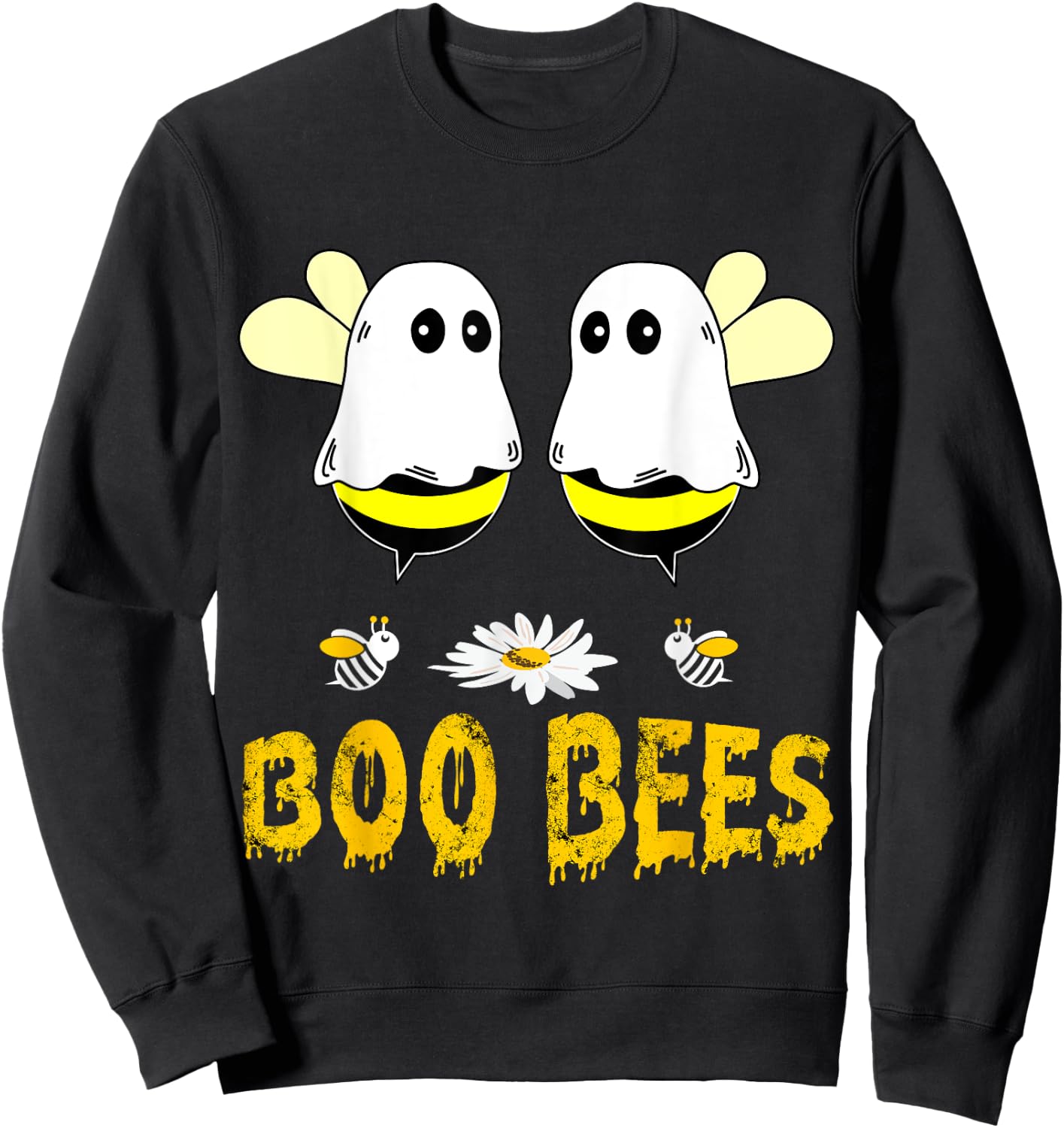 Boo Bees Couples Halloween Costume Funny Boobee Design Sweatshirt - Sweatshirt | Black