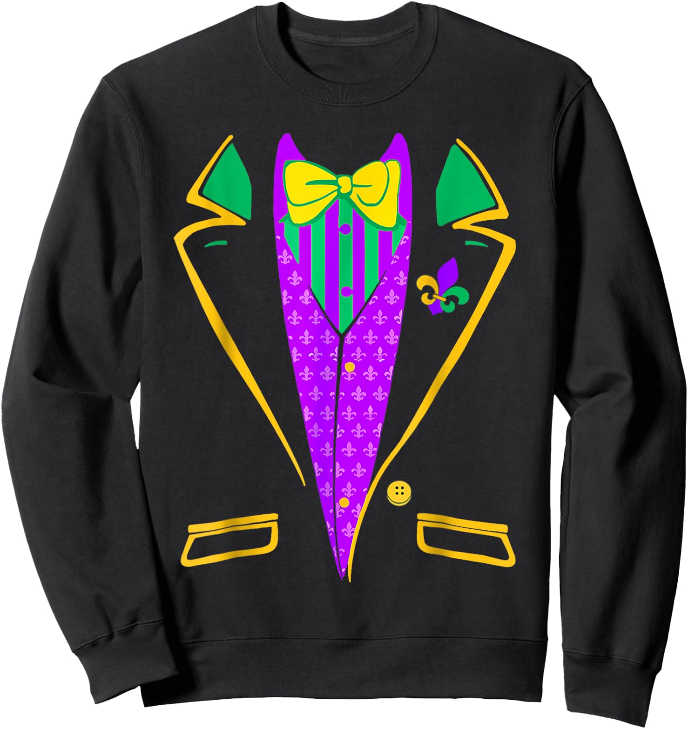 Cat Mom & Vegan Mardi-Gras-Shirt Tuxedo Vest Outfit , Small Sweatshirt - Sweatshirt | Black