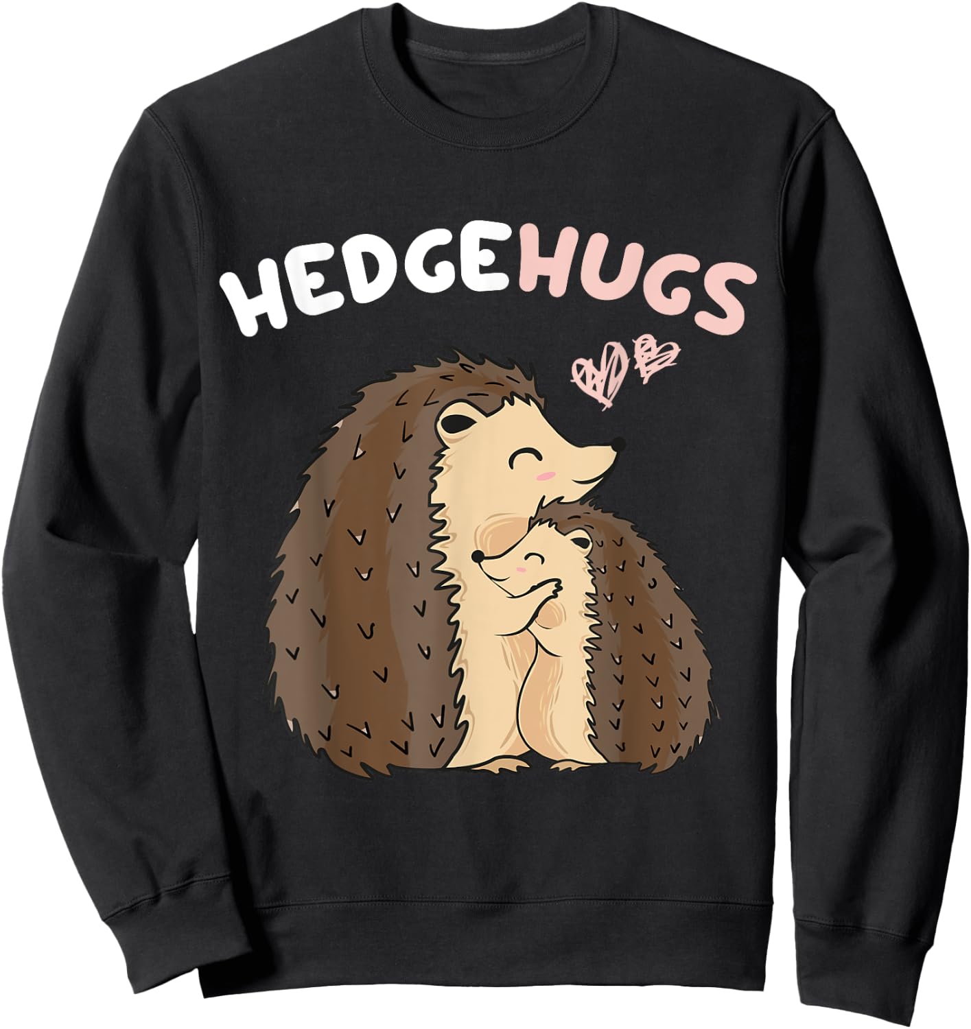 Lustige Igel Geschenk -Adults & Kids Hedgehugs Hedgehog Cartoon Modern Animal Black Short Sleeve All Seasons Sweatshirt - Sweatshirt | Black