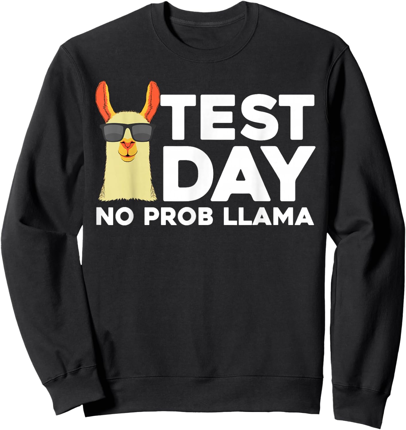Cool Test Day Women Llama Teacher Testing Day State Sweatshirt - Sweatshirt | Black