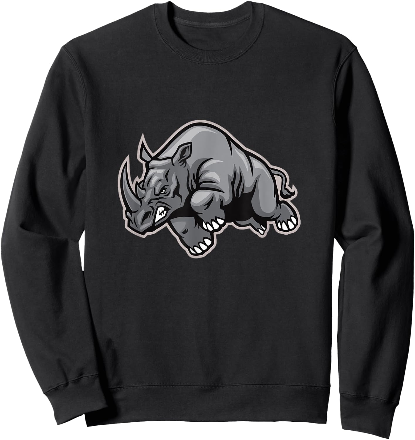 Charging Rhino Chubby Rhinoceros Sweatshirt - Sweatshirt | Black