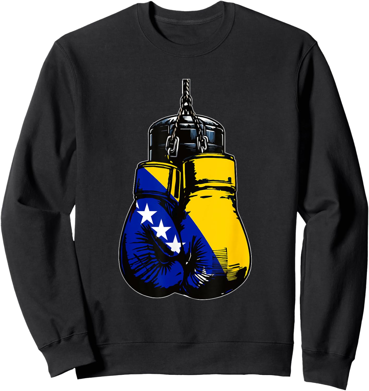 Proud Heritage Bosnia Herzegovina Boxing Gloves , black Sweatshirt - Sweatshirt | Black