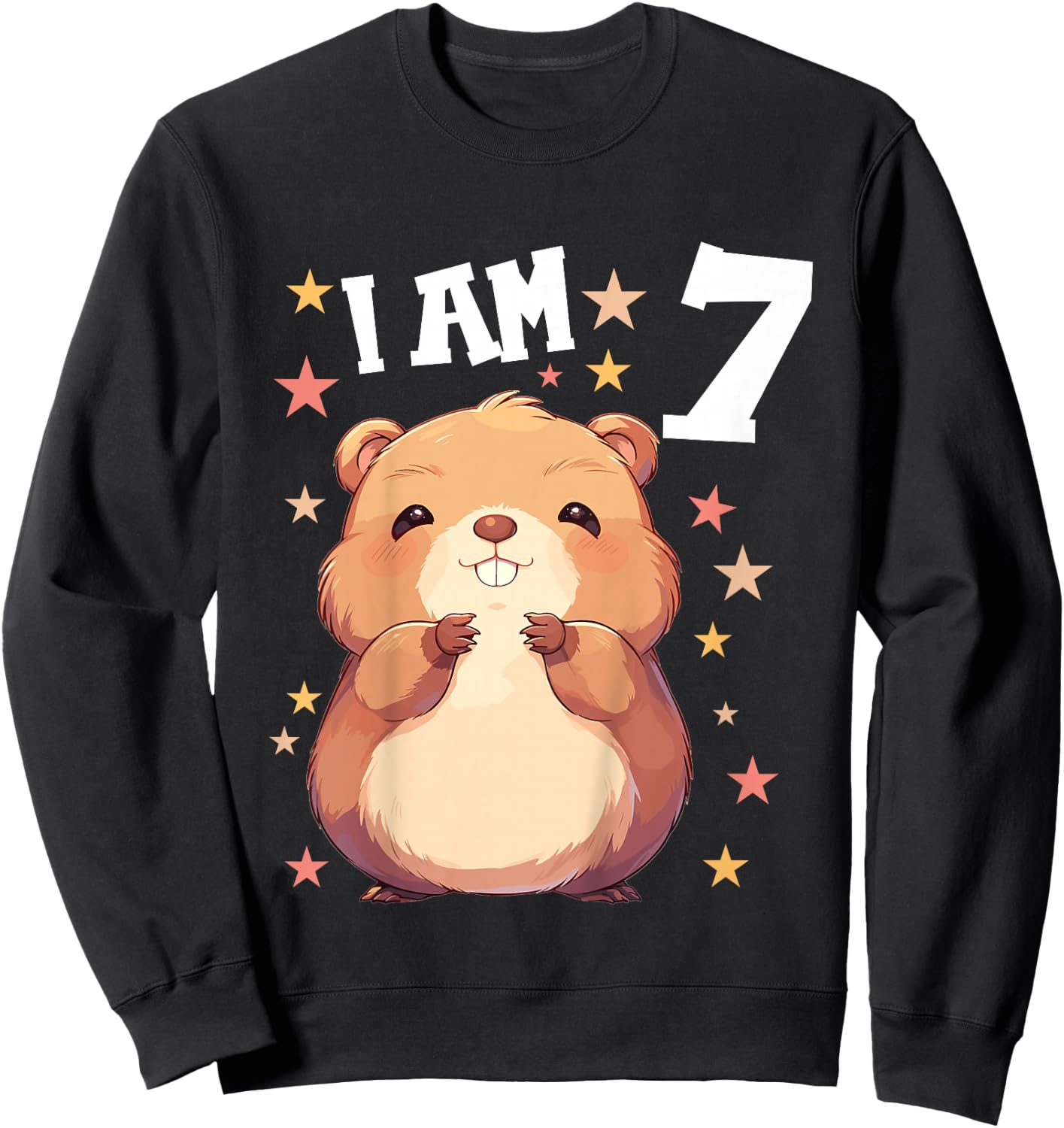 Kids 7 Years old 7 birthday Beavers Boy Girl Beaver Sweatshirt - Sweatshirt | Black