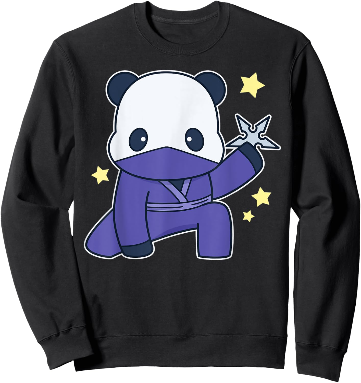Cute Panda Wearing A Ninja Costume Panda Bear Sweatshirt - Sweatshirt | Black
