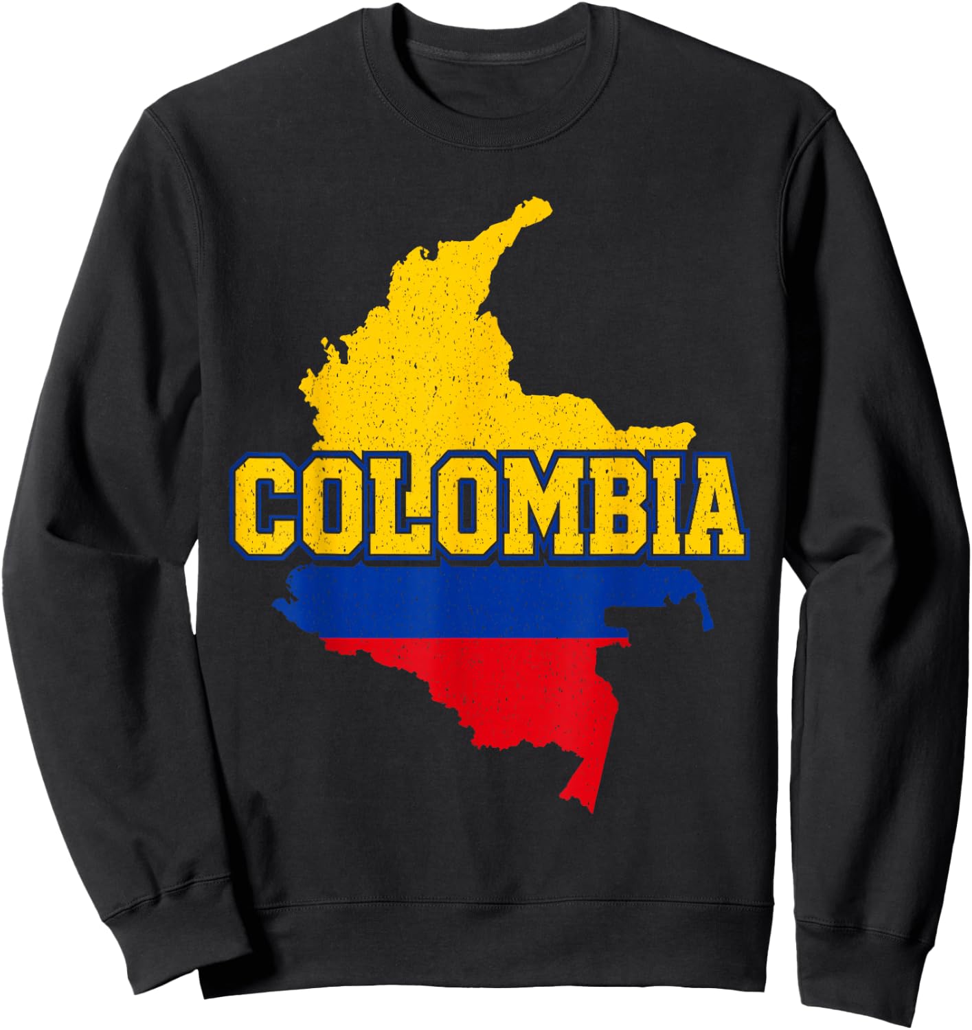 Vintage Colombia Flag Patriotic Colombian Pride Men Women Sweatshirt - Sweatshirt | Black