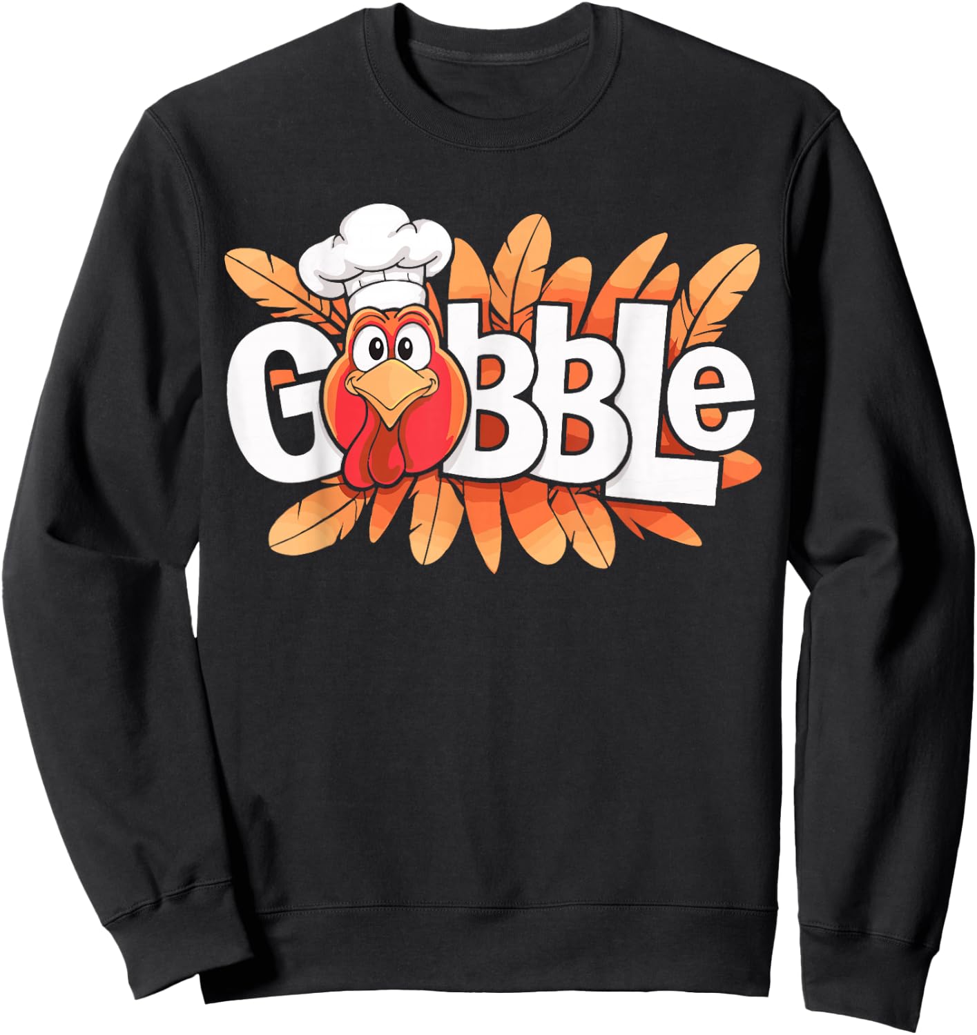 Gobble Shirt Adult Kids Men Women Happy Turkey Thanksgiving Sweatshirt - Sweatshirt | Black