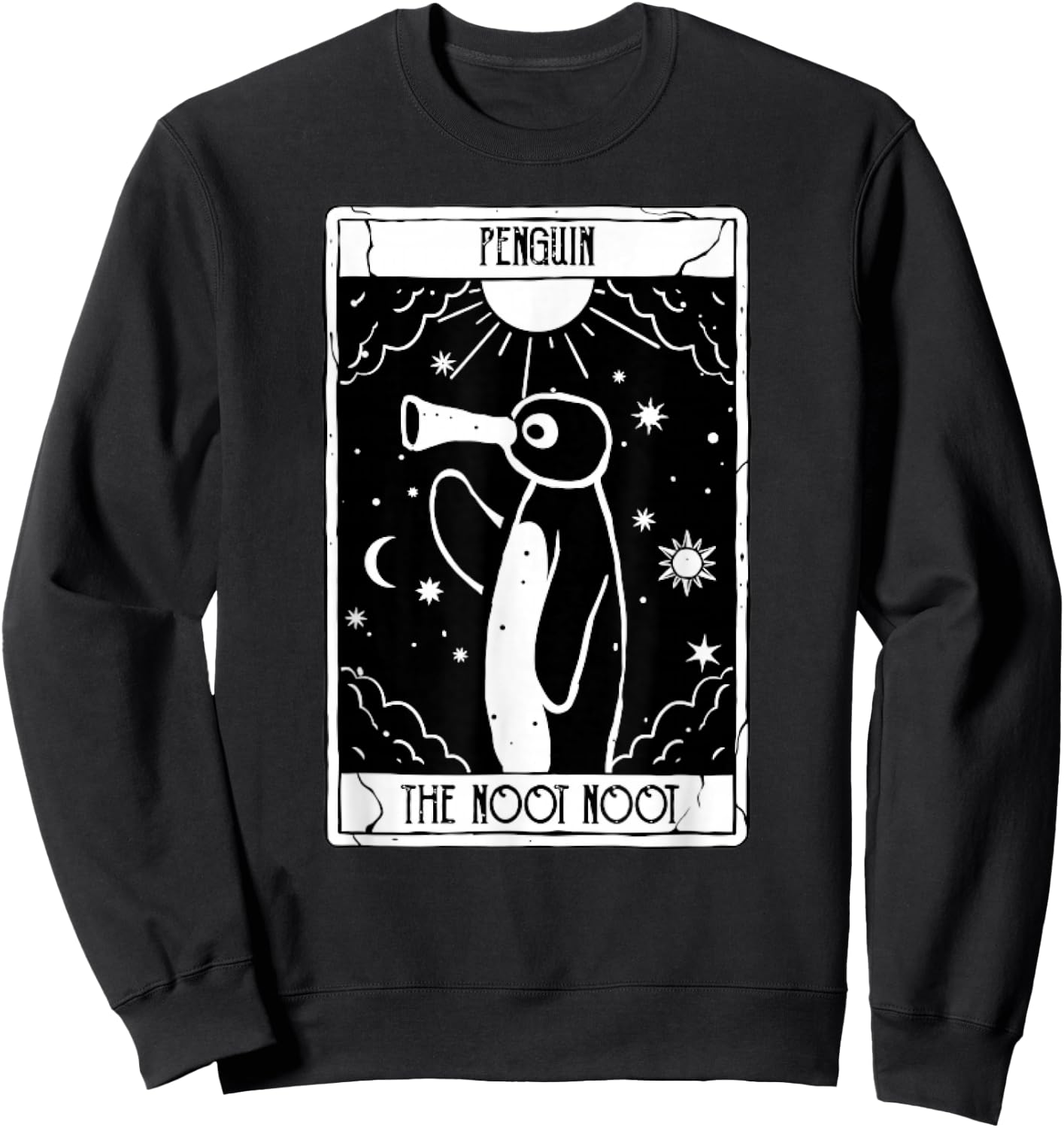 Noot Funny Penguin Tarot Vintage Distressed , black Sweatshirt - Sweatshirt | Black