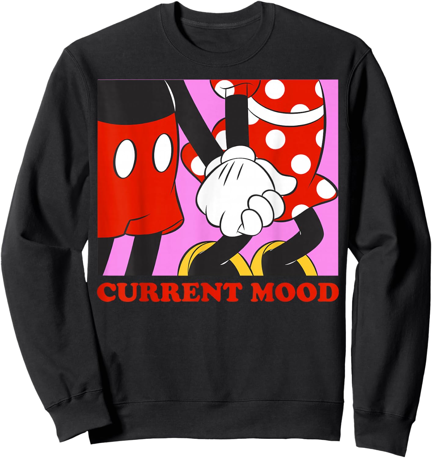 Disney Mickey and Friends Mickey & Minnie Current Mood Small Sweatshirt - Sweatshirt | Black
