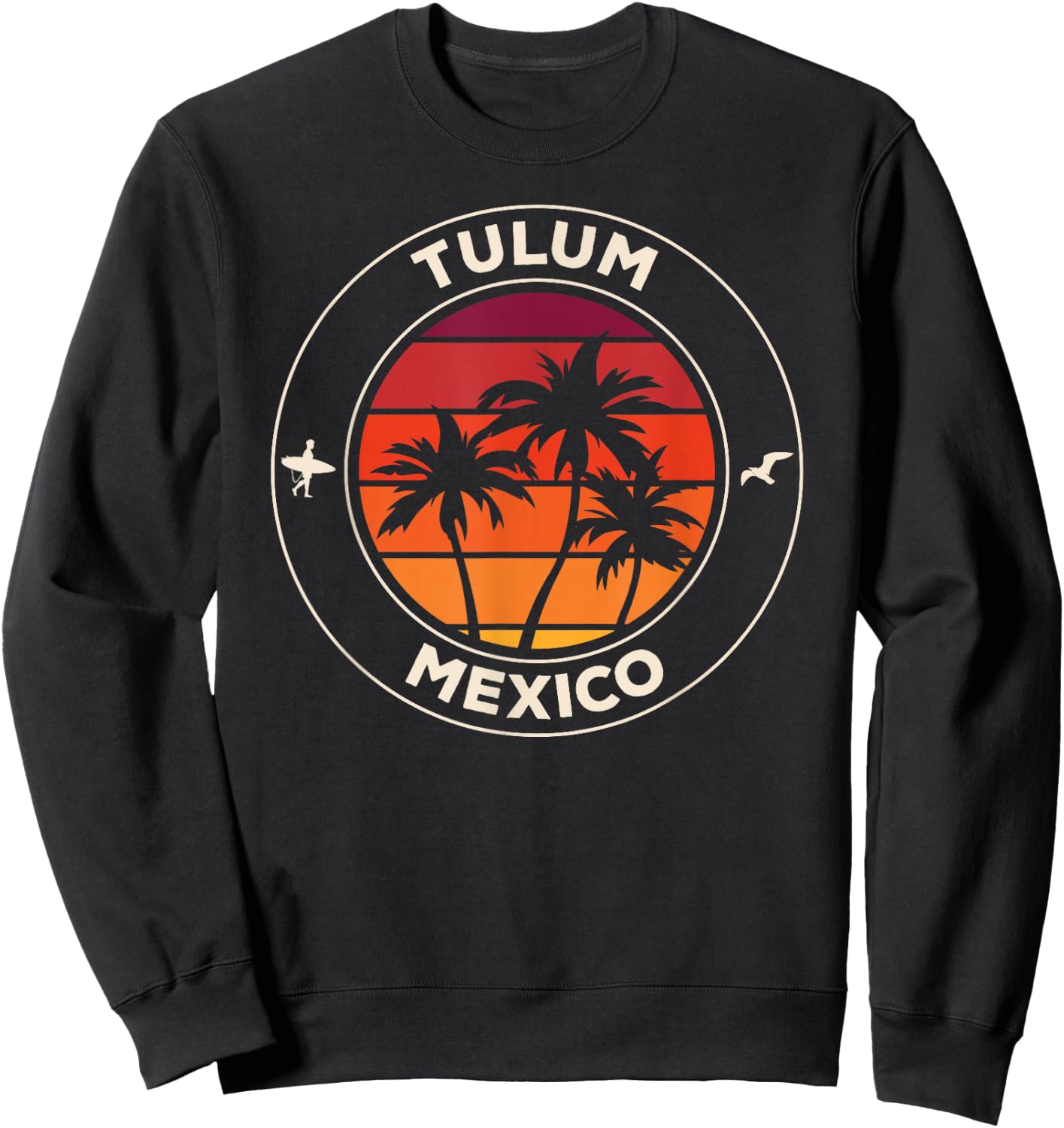 Tulum Mexico Vintage Sunset Sweatshirt - Sweatshirt | Black