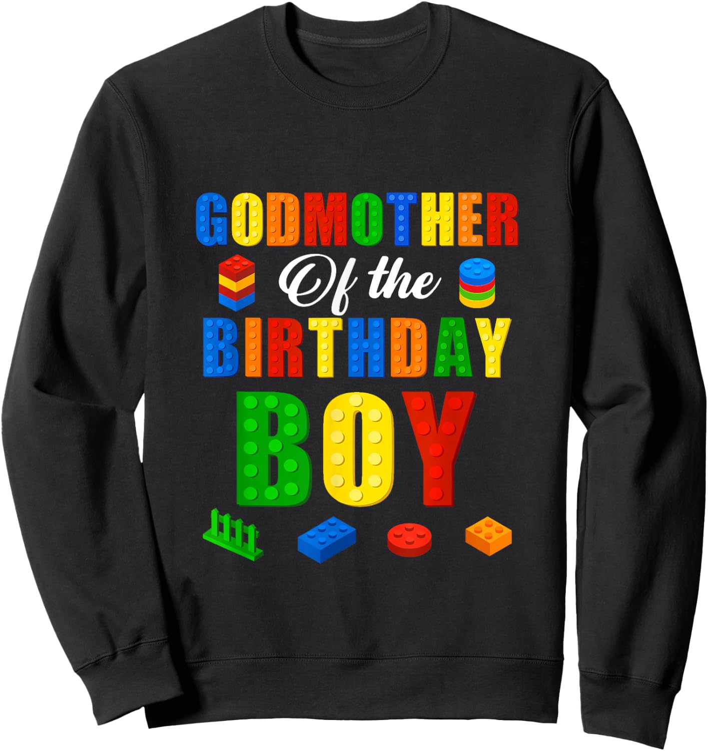 Godmother Birthday Boy Master Builder Building Bricks Blocks Sweatshirt - Sweatshirt | Black
