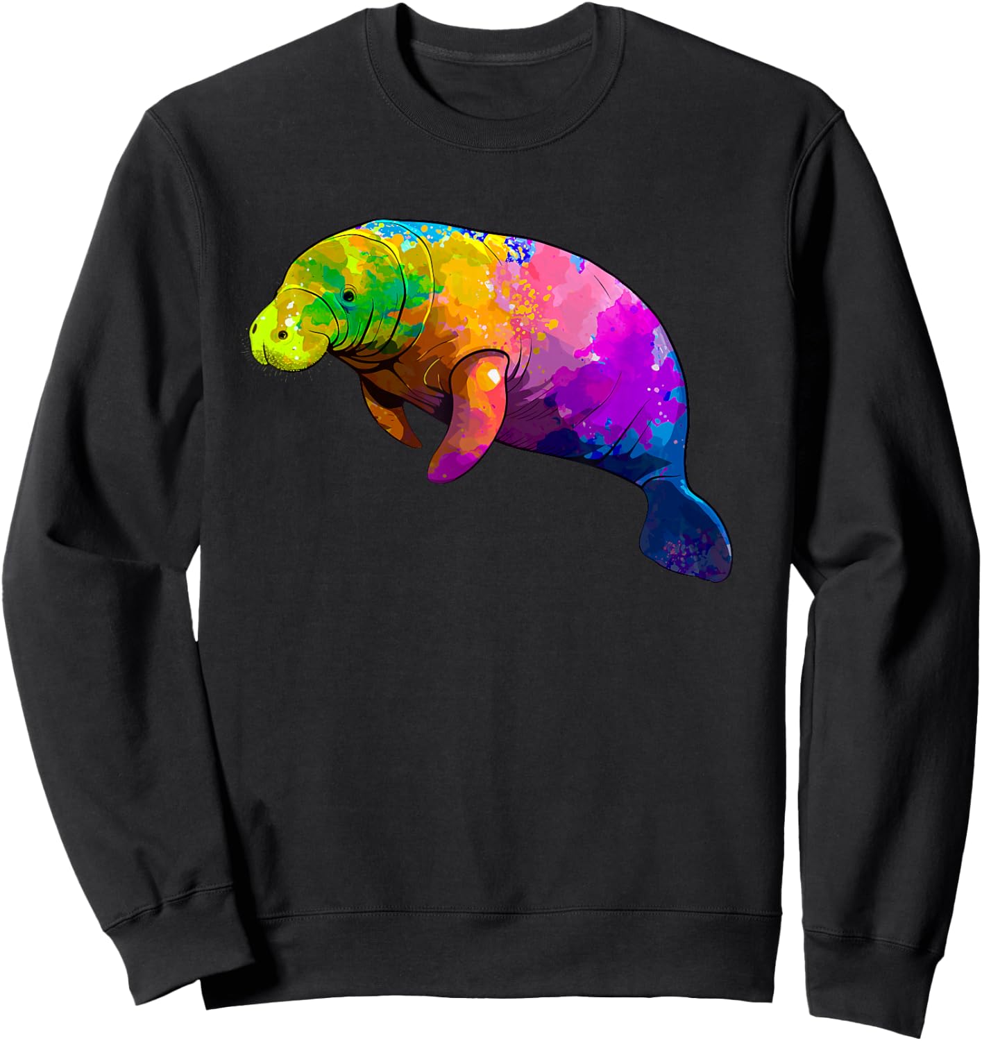 Cute Manatee Art Women Kids Sea Cow Lover Manatee Sweatshirt - Sweatshirt | Black