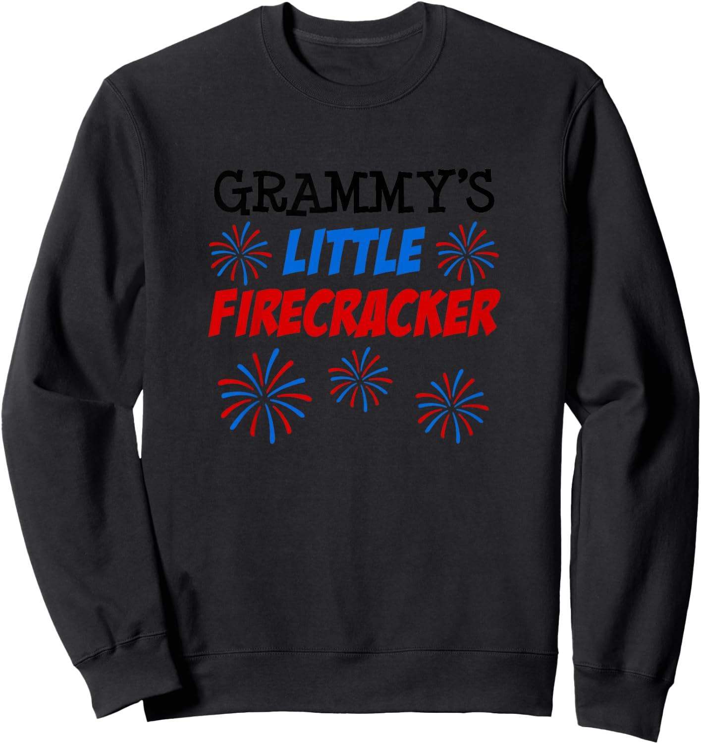 Grammy's Little Firecracker Cute Cartoon Grandchild Sweatshirt - Sweatshirt | Black