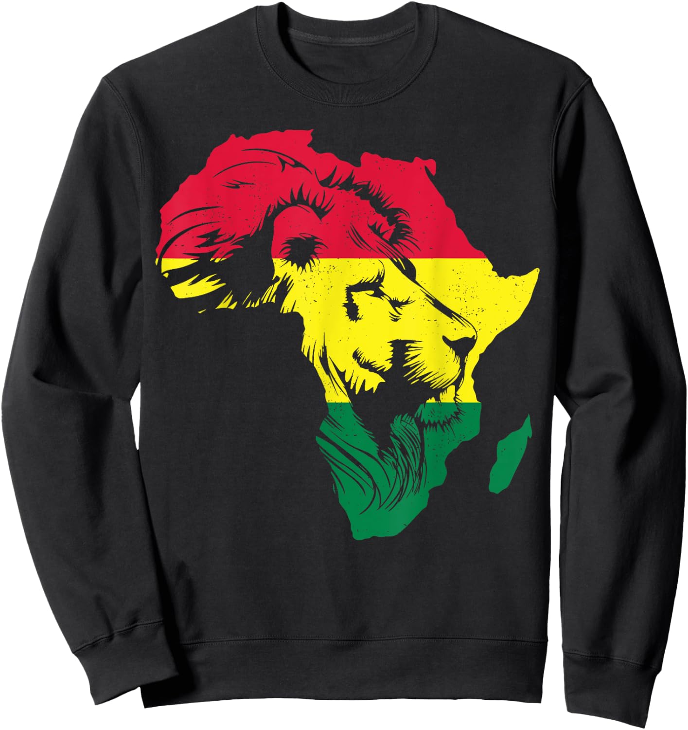 Roar Africa Map Lion Face Reggae Rasta Gift Design Sweatshirt - Sweatshirt | Black