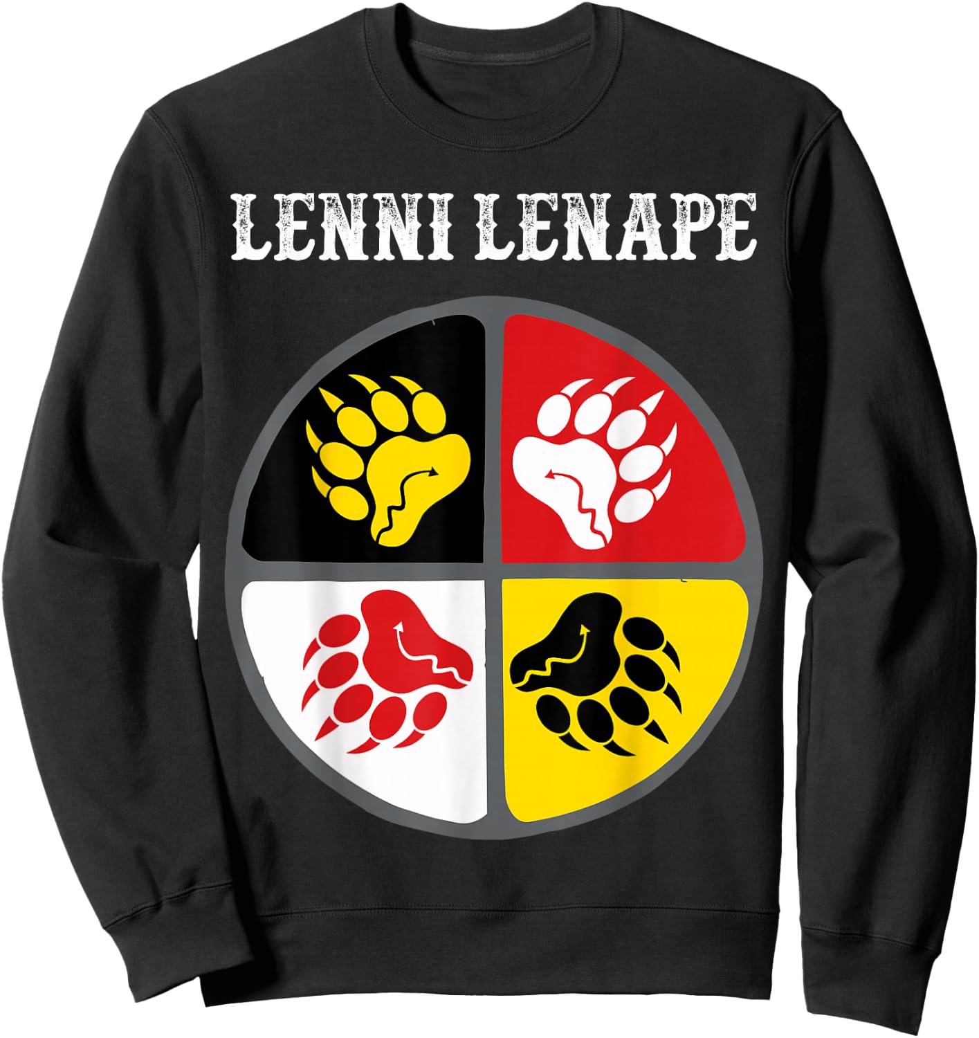 Lenni Lenape Delaware Native American Medicine Wheel Sweatshirt - Sweatshirt | Black
