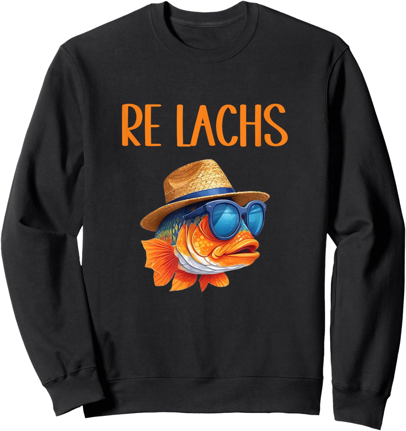 Re Salmon Funny Fisherman Saying for Hobby Fishermen and Angler , black Sweatshirt - Sweatshirt | Black