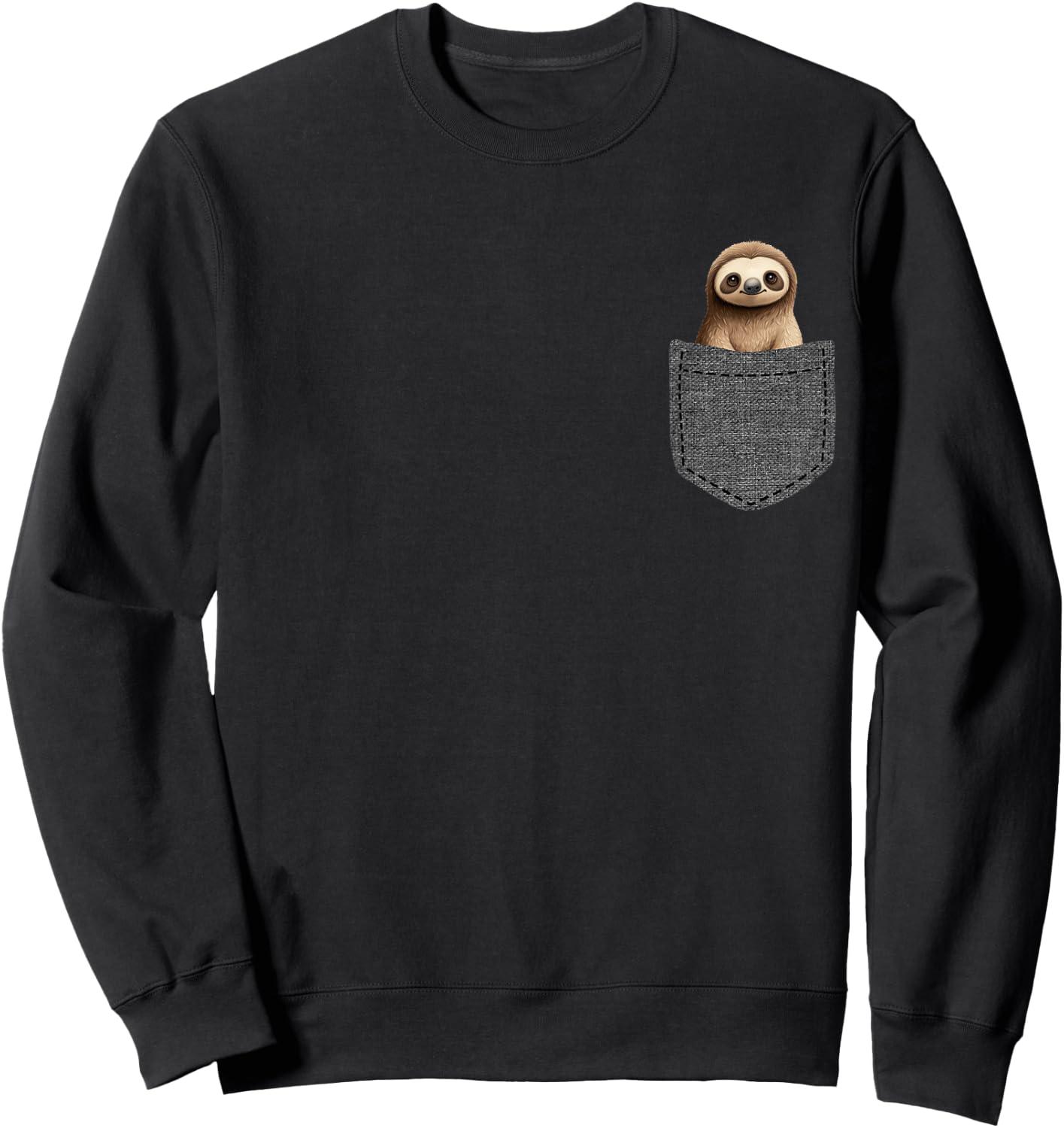 Sloth in Pocket Sweatshirt - Sweatshirt | Black