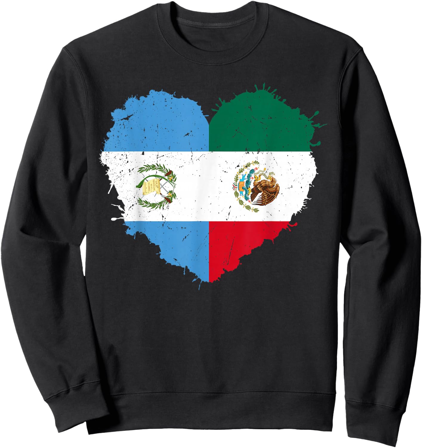 Half Mexican Half Guatemalan Hispanic Heritage Month Latino Sweatshirt - Sweatshirt | Black