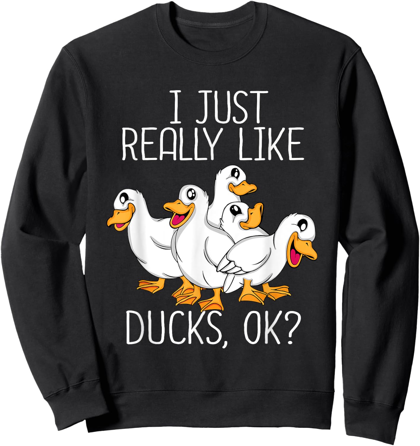 Duck Lover Women Peking Ducks Kids Duck Sweatshirt - Sweatshirt | Black