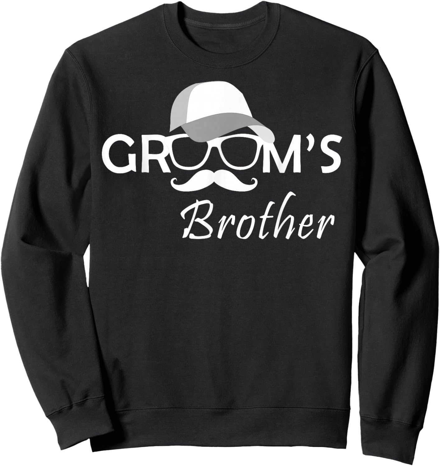 Groom's Brother Bro Bachelor Party Squad Wedding Sweatshirt - Sweatshirt | Black
