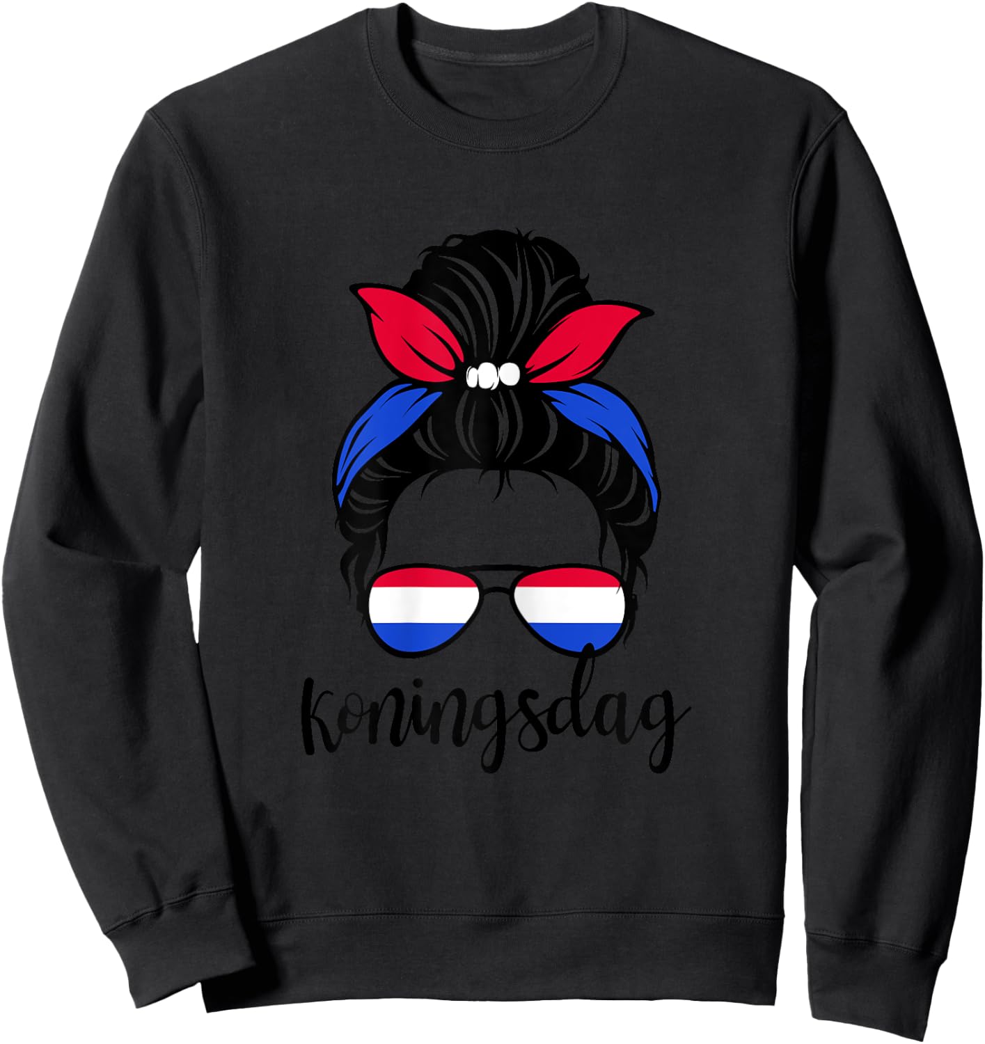 Koningsdag Niederlande Cute Girl Mom Kings Day Amsterdam Sweatshirt - Sweatshirt | Black