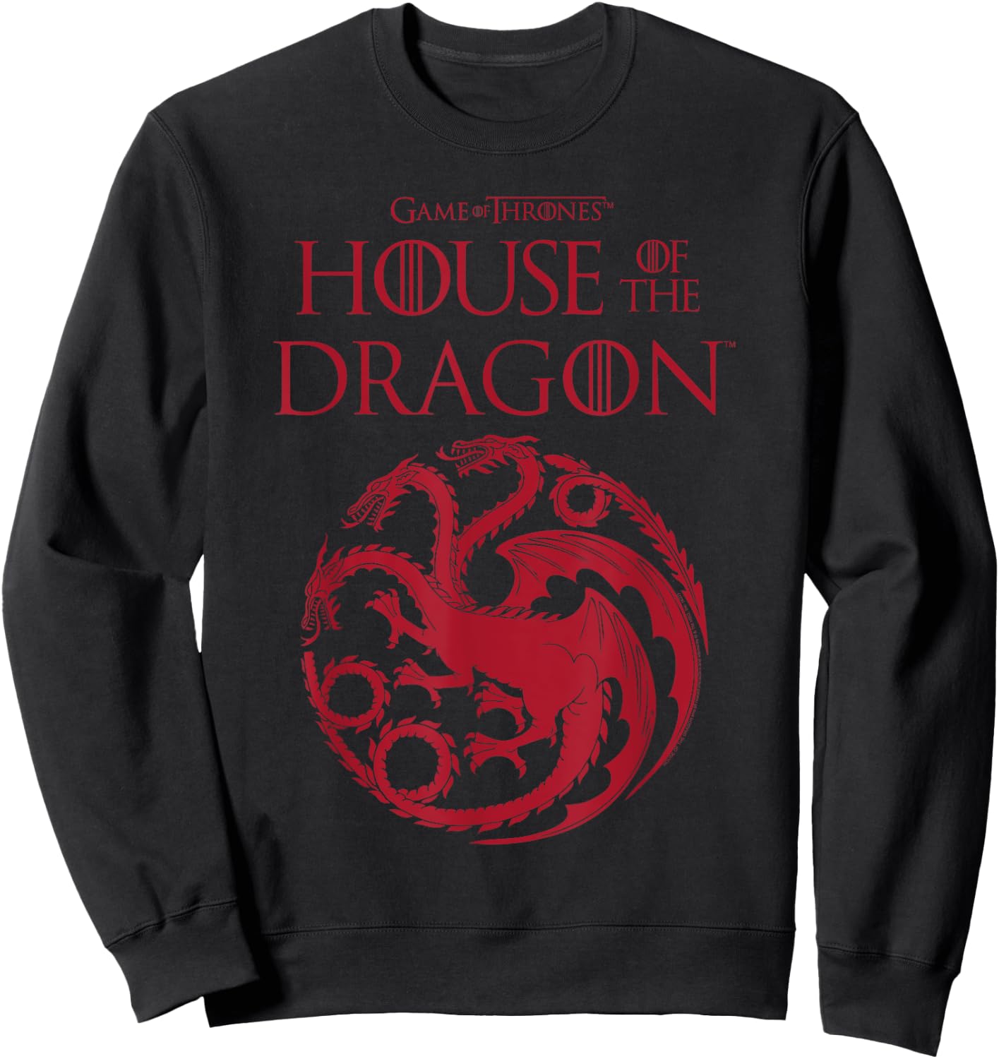 House of The Dragon Targaryen Crest Logo Sweatshirt - Sweatshirt | Black