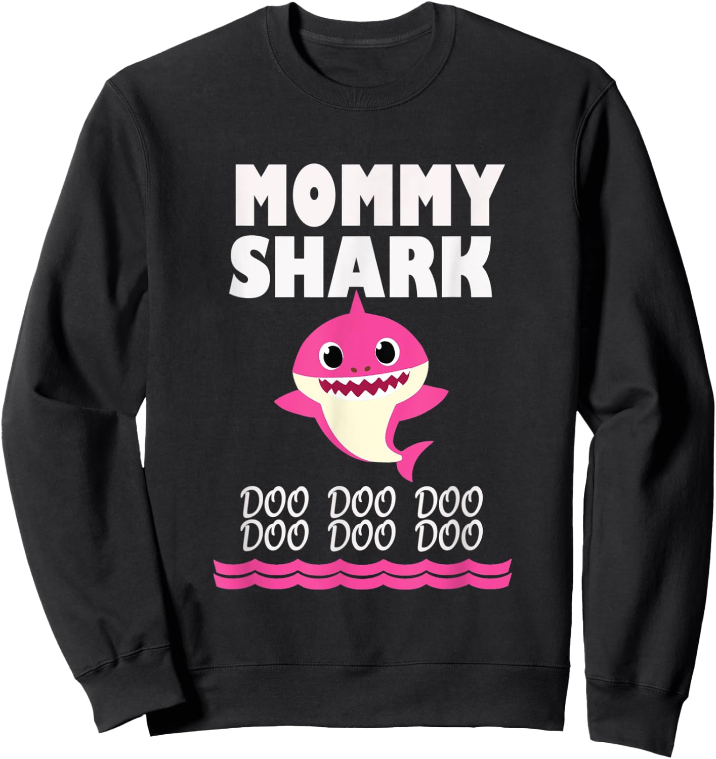 Funny Mommy shark Gift mother Sweatshirt - Sweatshirt | Black