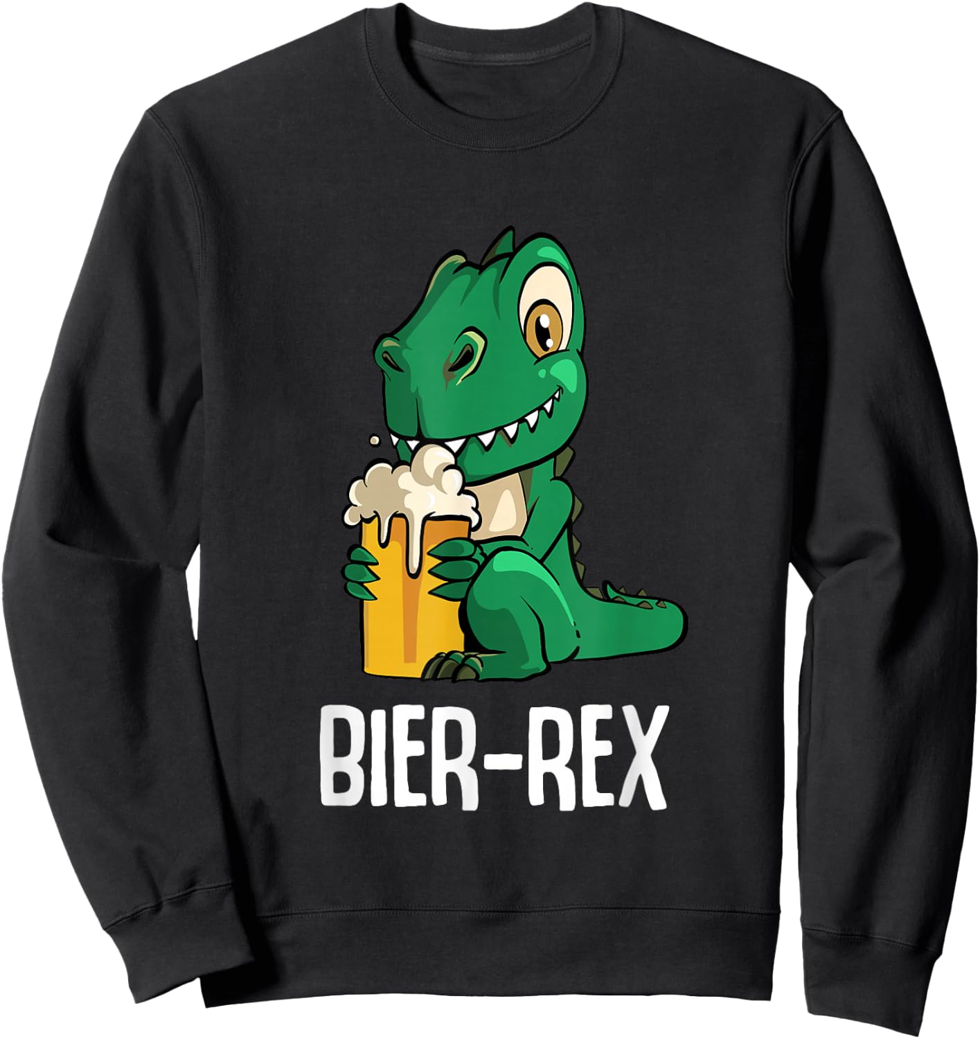 Lustiges Bier Dino Design von xum - Party with Cartoon Dino and Beer Motif - Black, Small Sweatshirt - Sweatshirt | Black