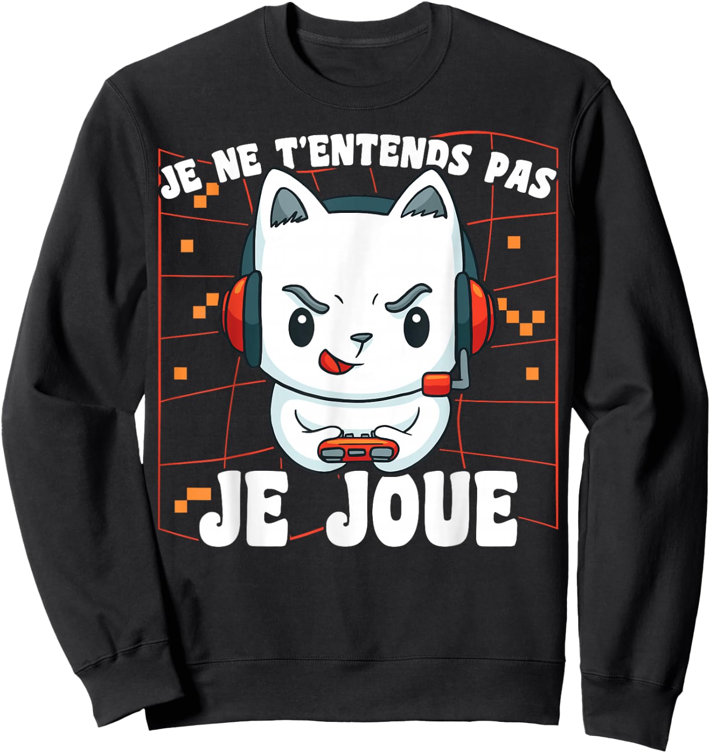 Kawaii Gamer Chat Je Ne T'T'ends Pas Je Joue Gaming Geek , Black, S Sweatshirt - Sweatshirt | Black