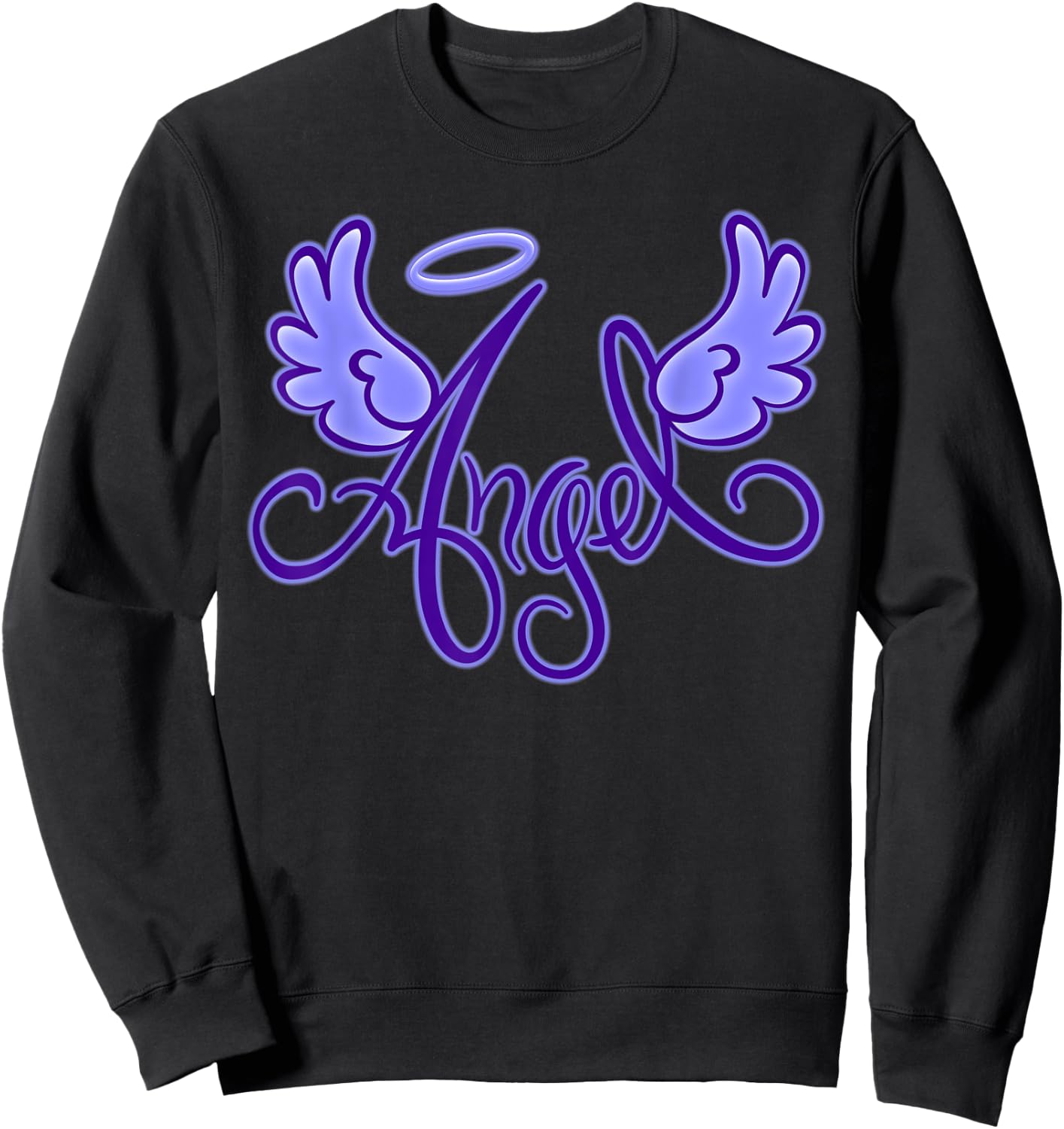 Retro 90s 00s Throwback Angel Wings Y2K aesthetic Sweatshirt - Sweatshirt | Black