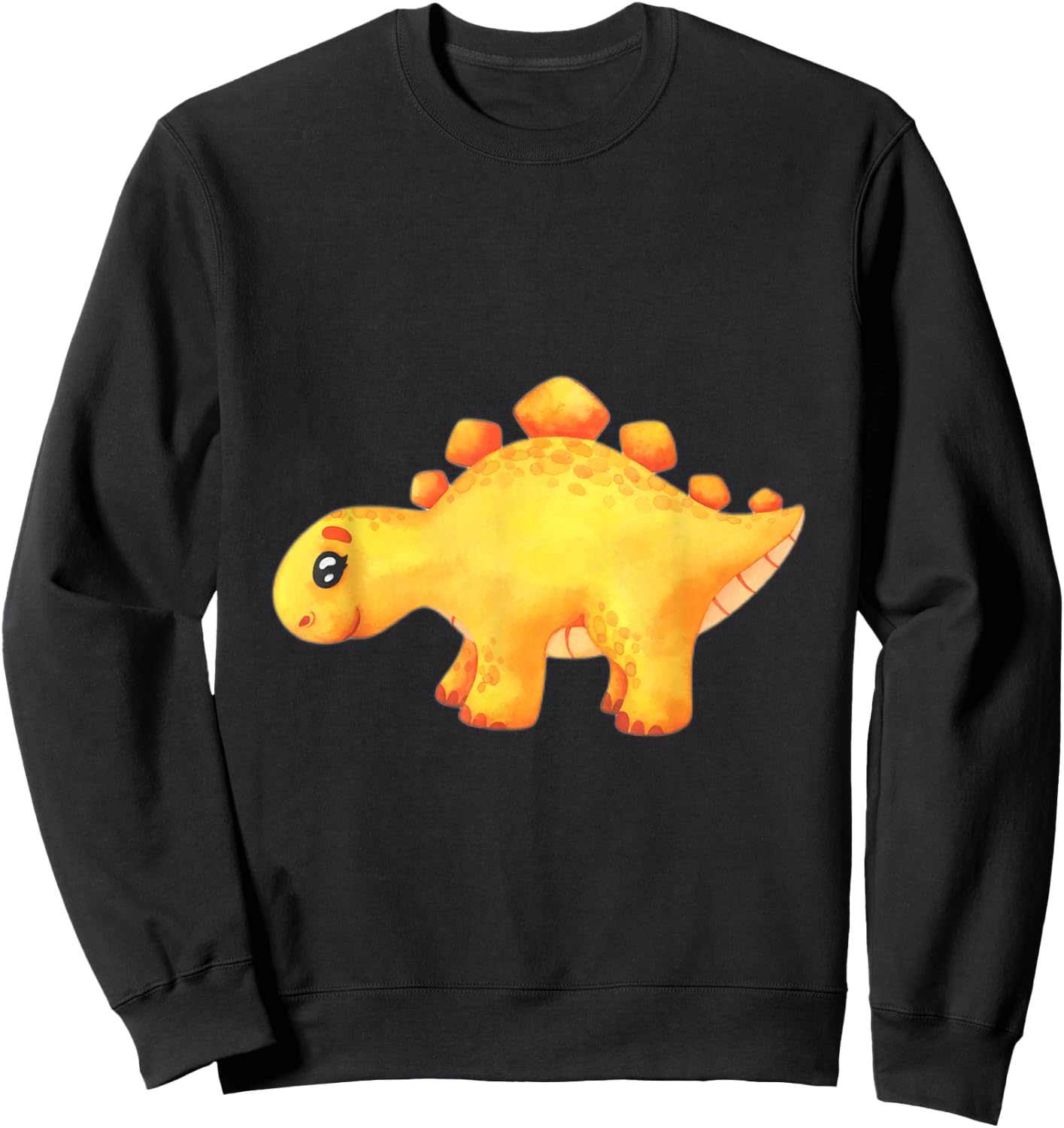 Cute Yellow stegosaurus Sweatshirt - Sweatshirt | Black