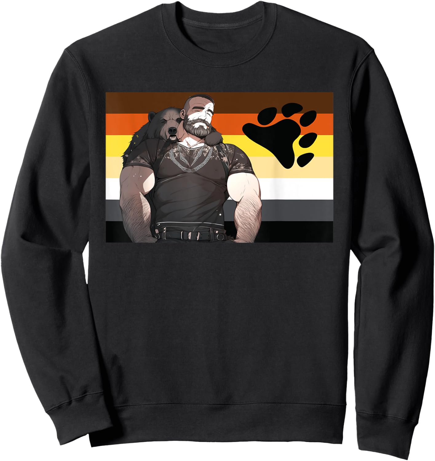 Daddy & Cubs Hairy Bear Pride Flagge, Gay Bear Pride Sweatshirt - Sweatshirt | Black