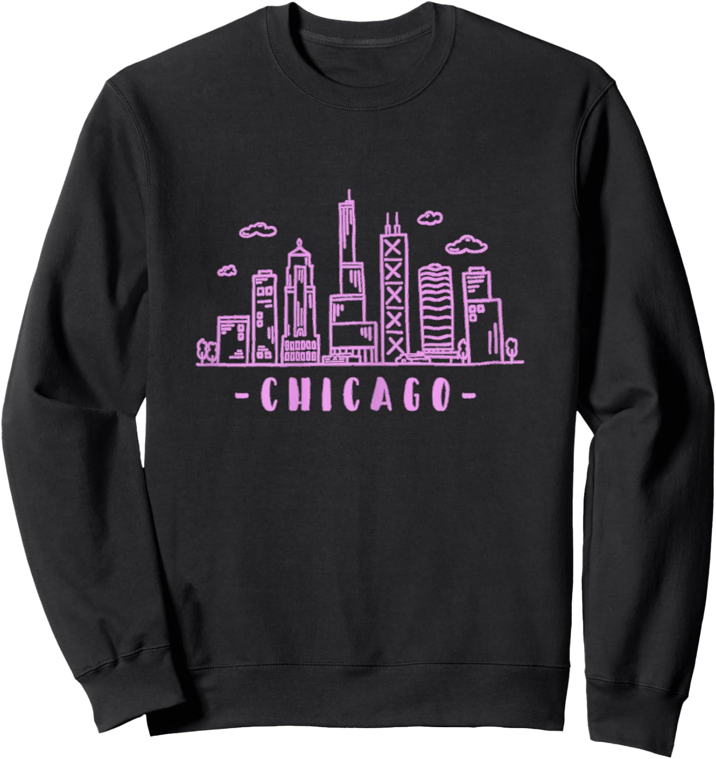 Chicago Skyline Illinois Vintage Sweatshirt - Sweatshirt | Black