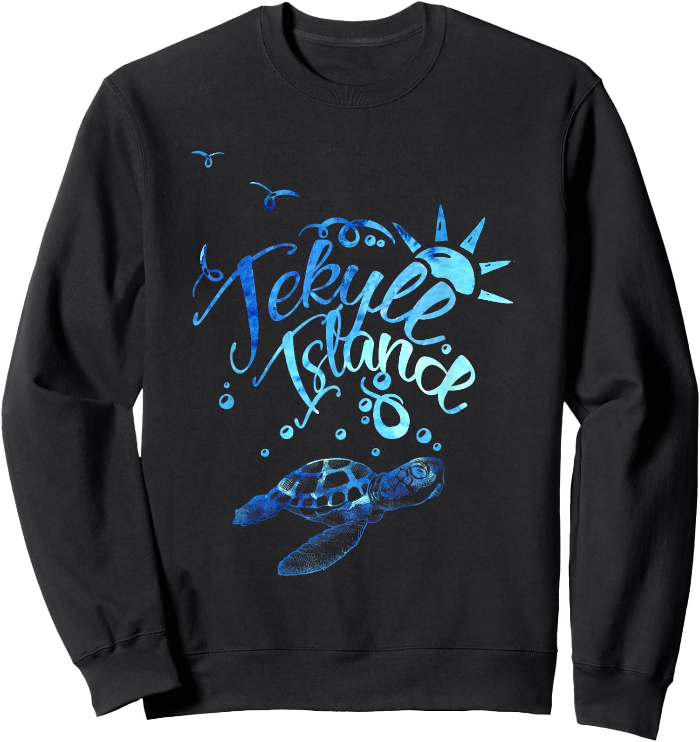 Sea Turtle In Jekyll Island Georgia Beach Vacation Souvenir Sweatshirt - Sweatshirt | Black
