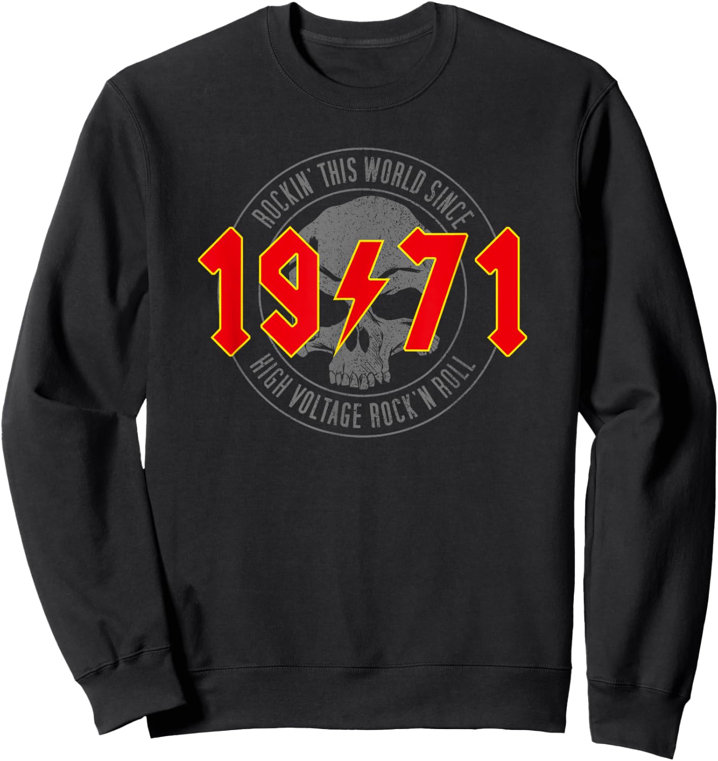 1971 Jahrgang Geburtstag Rock and Roll Heavy Metal Sweatshirt - Sweatshirt | Black