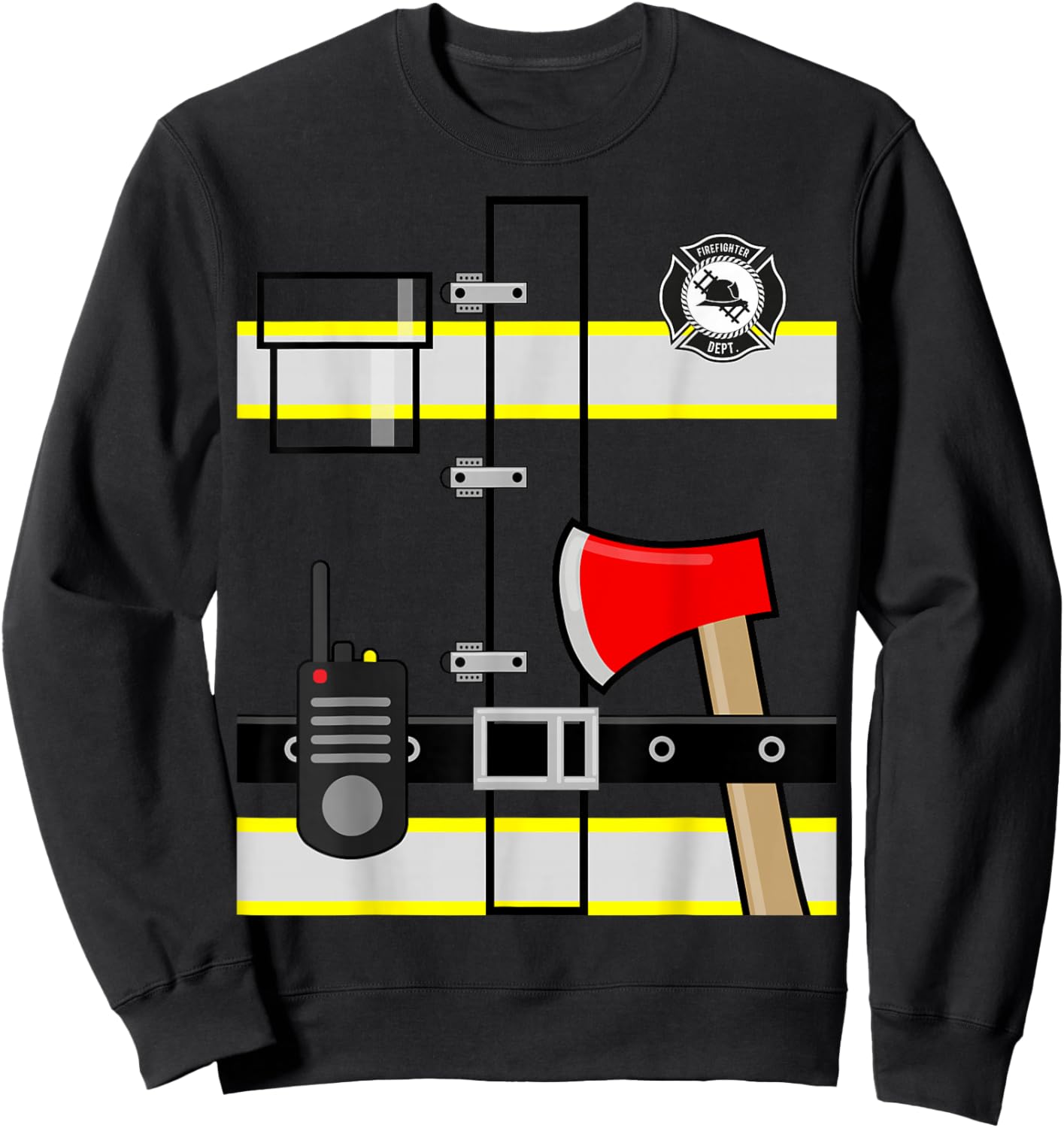 Kids Fireman Shirt Halloween Children's Firefighter Sweatshirt - Sweatshirt | Black