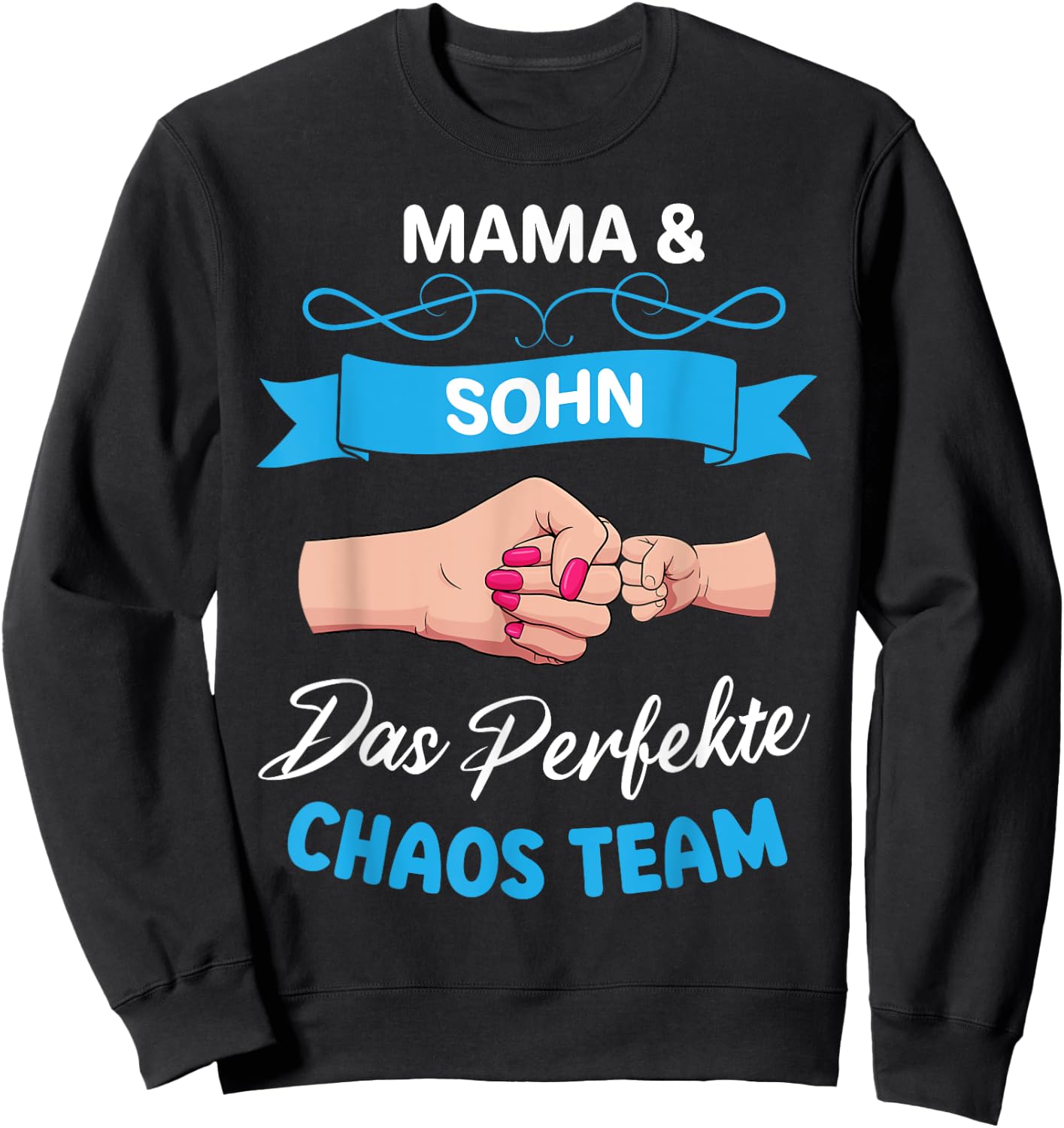 Mama Und Sohn Partnerlook Das Perfekte Chaos Team Muttertag Sweatshirt - Sweatshirt | Black