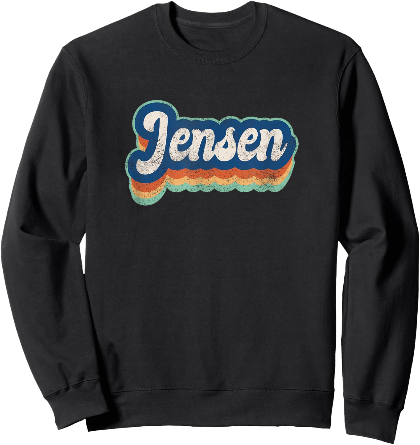 Jensen First Name Boy Vintage Style 70s 80s Personalized Sweatshirt - Sweatshirt | Black