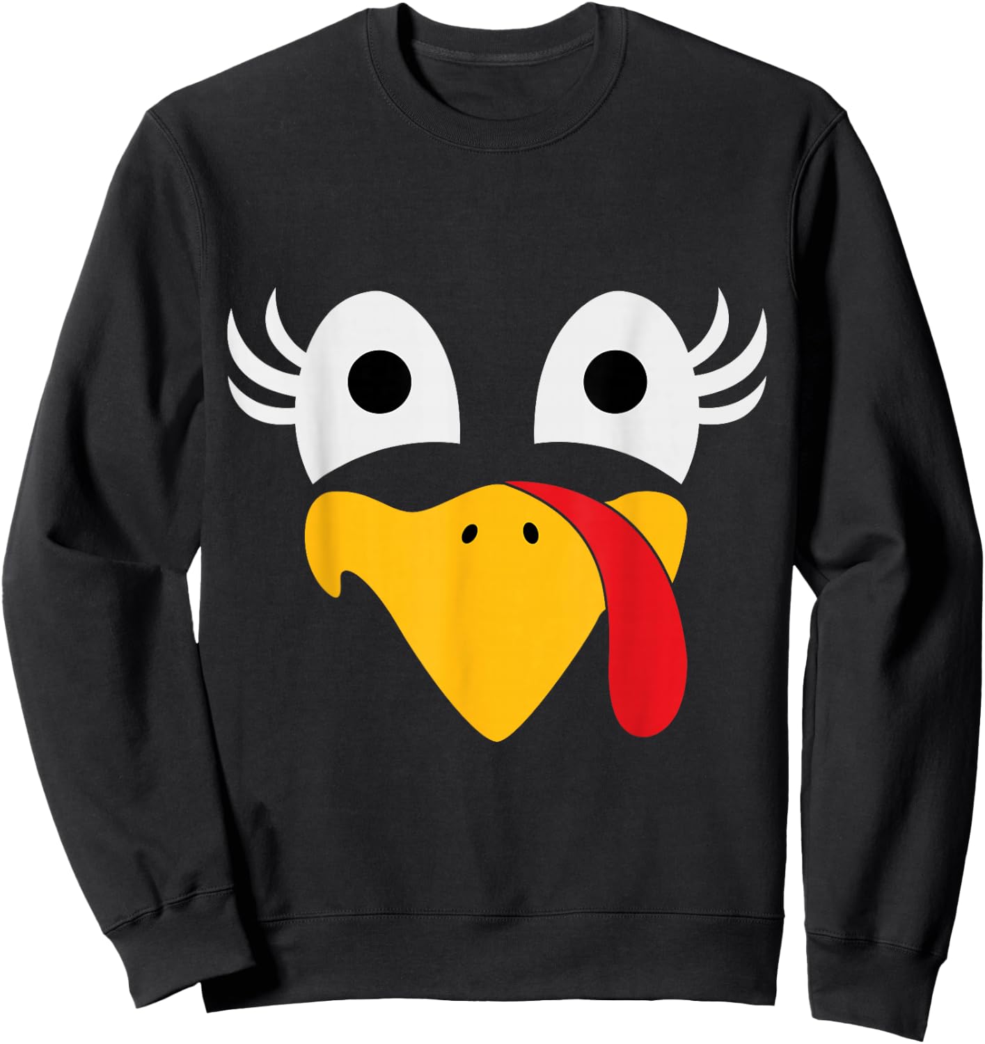 Thanksgiving Turkey Face Matching Family Costume Cute Kids Sweatshirt - Sweatshirt | Black