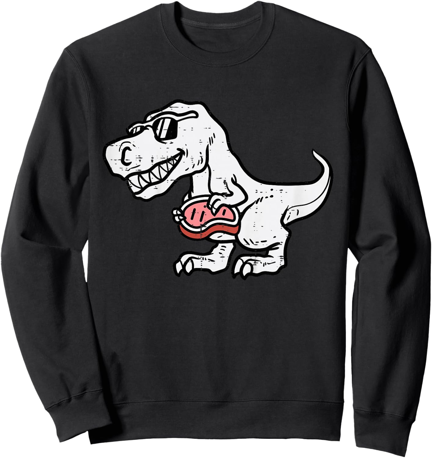 Kids Bbq Meat Lover Dino Trex Barbecue Grilling Boys Kids Toddler Sweatshirt - Sweatshirt | Black
