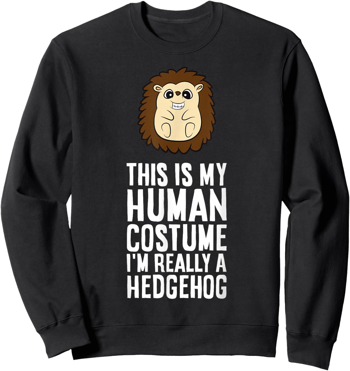 This is My Human Costume I'm Really A Hedgehog Sweatshirt - Sweatshirt | Black
