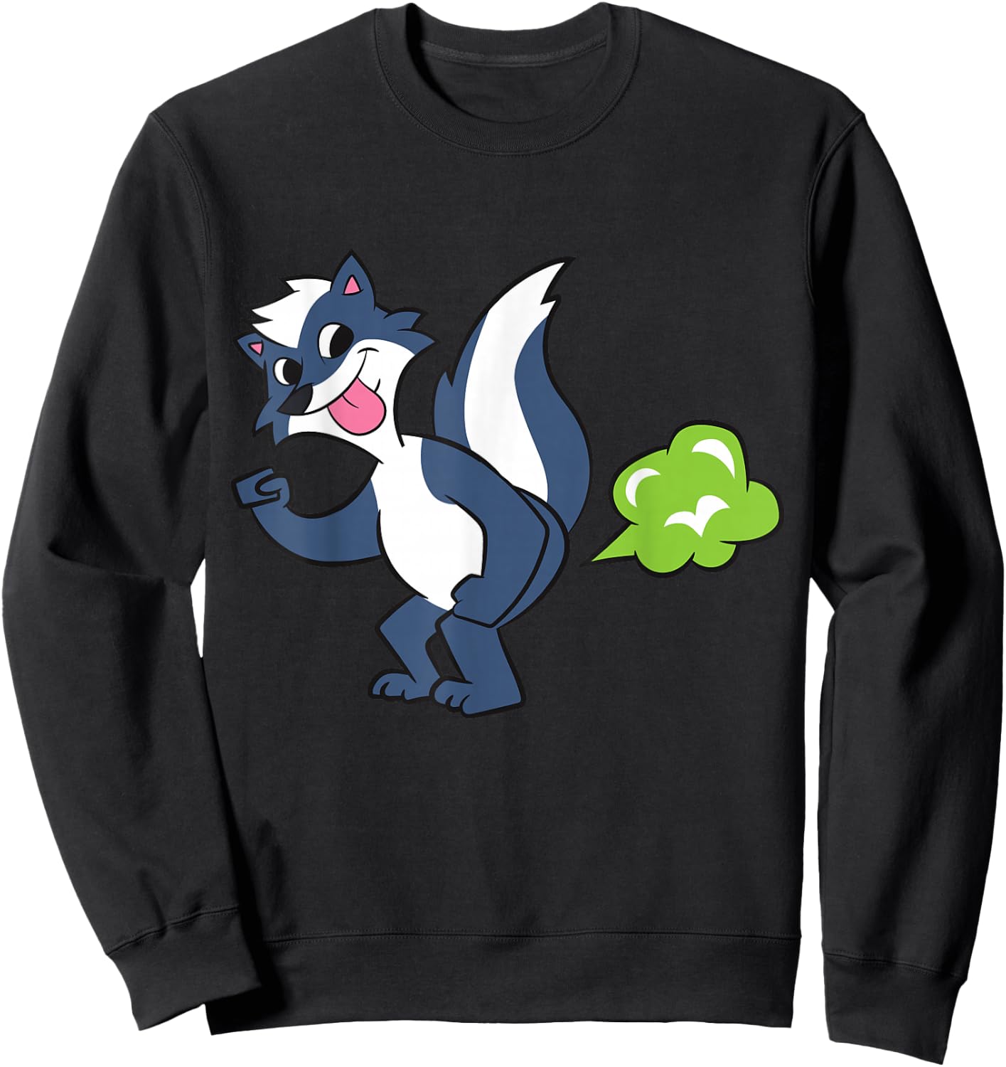 Skunk Farting Fart Squirrel Cute Skunk Sweatshirt - Sweatshirt | Black