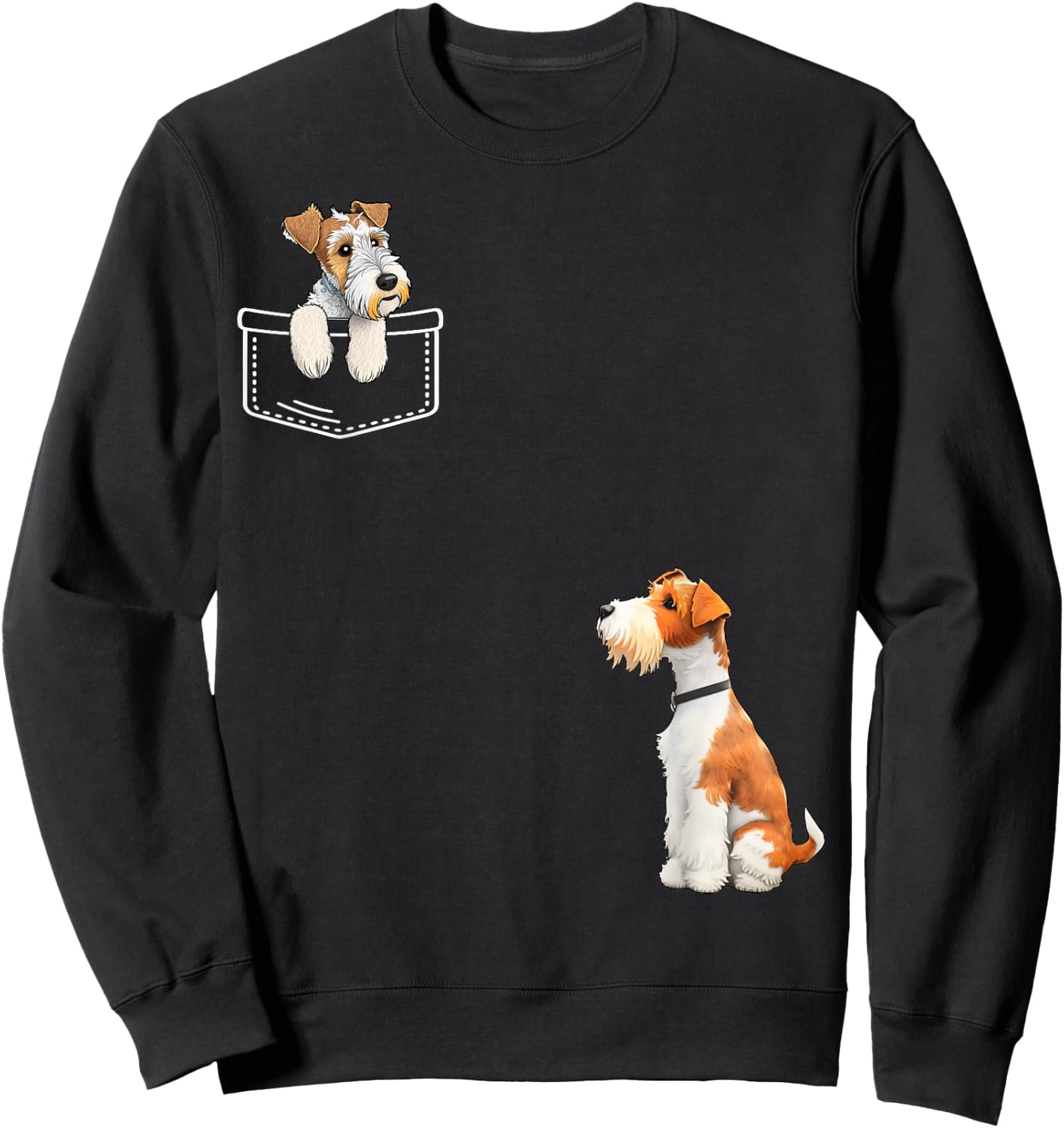 Wire Haired Fox Terrier In Your Pocket - Men, Women, Kids Sweatshirt - Sweatshirt | Black